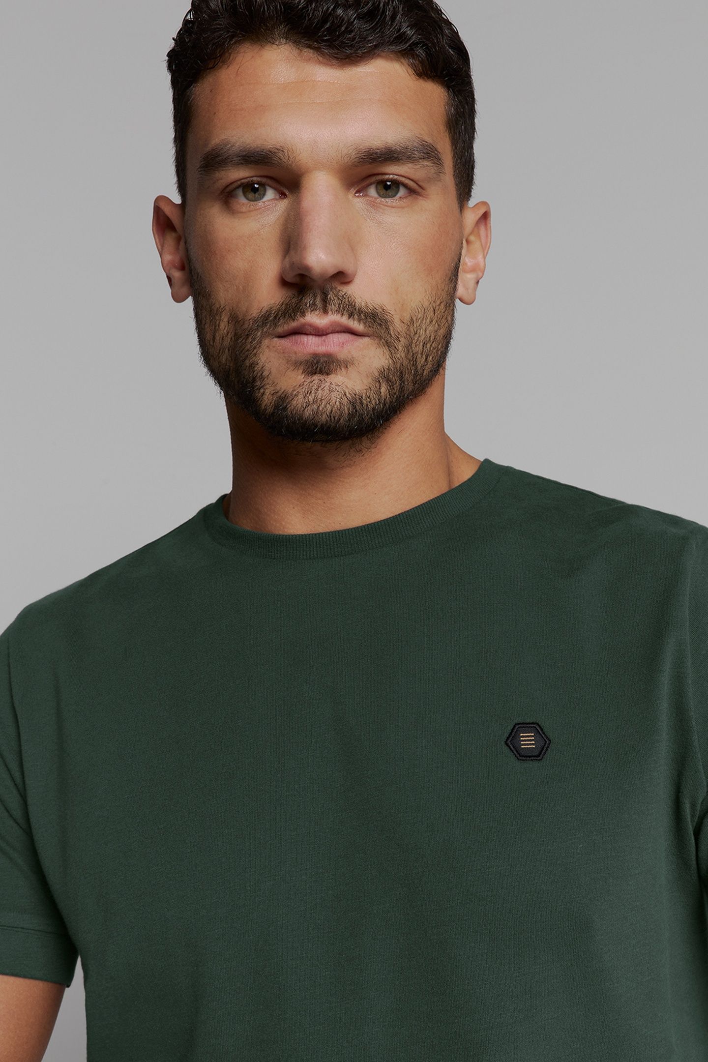 T-SHIRT CREWNECK PEACHED DARK STEEL 7