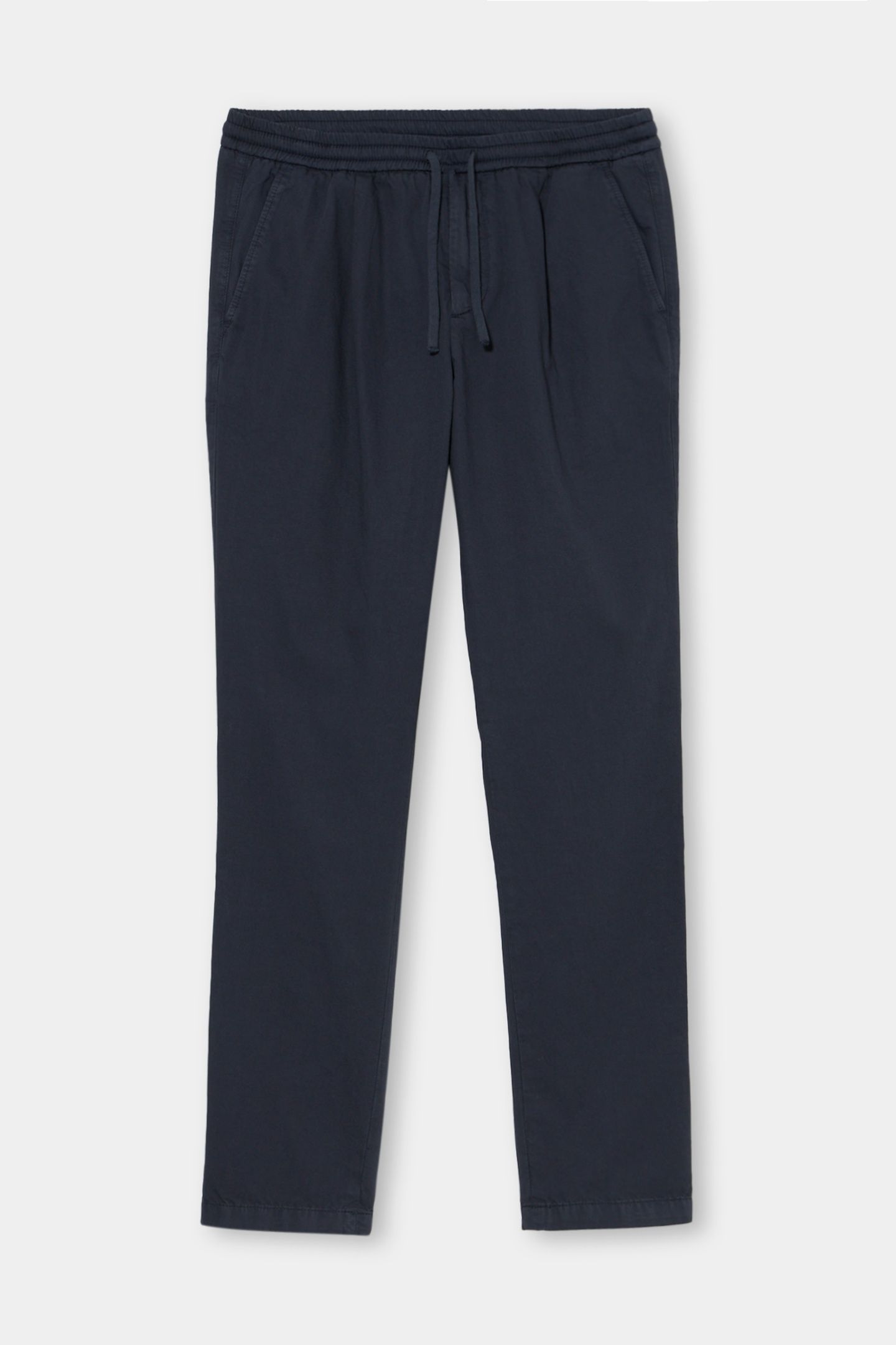 SLUB COTTON STRAIGHT-LEG PLEATED PANT NAVY 4