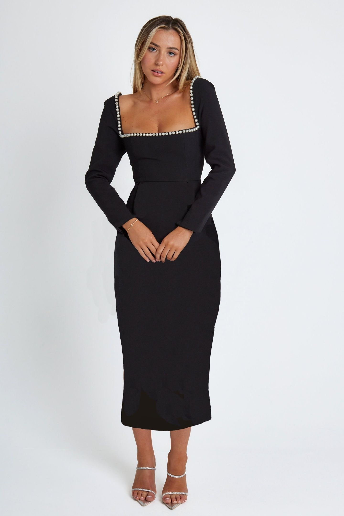 PEARL MIDI DRESS BLACK 1