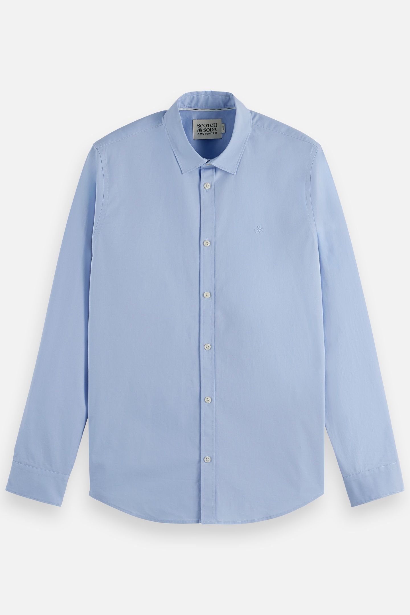 NOS COTTON POPLIN SLIM-FIT SHIRT SHIRT BLUE 4