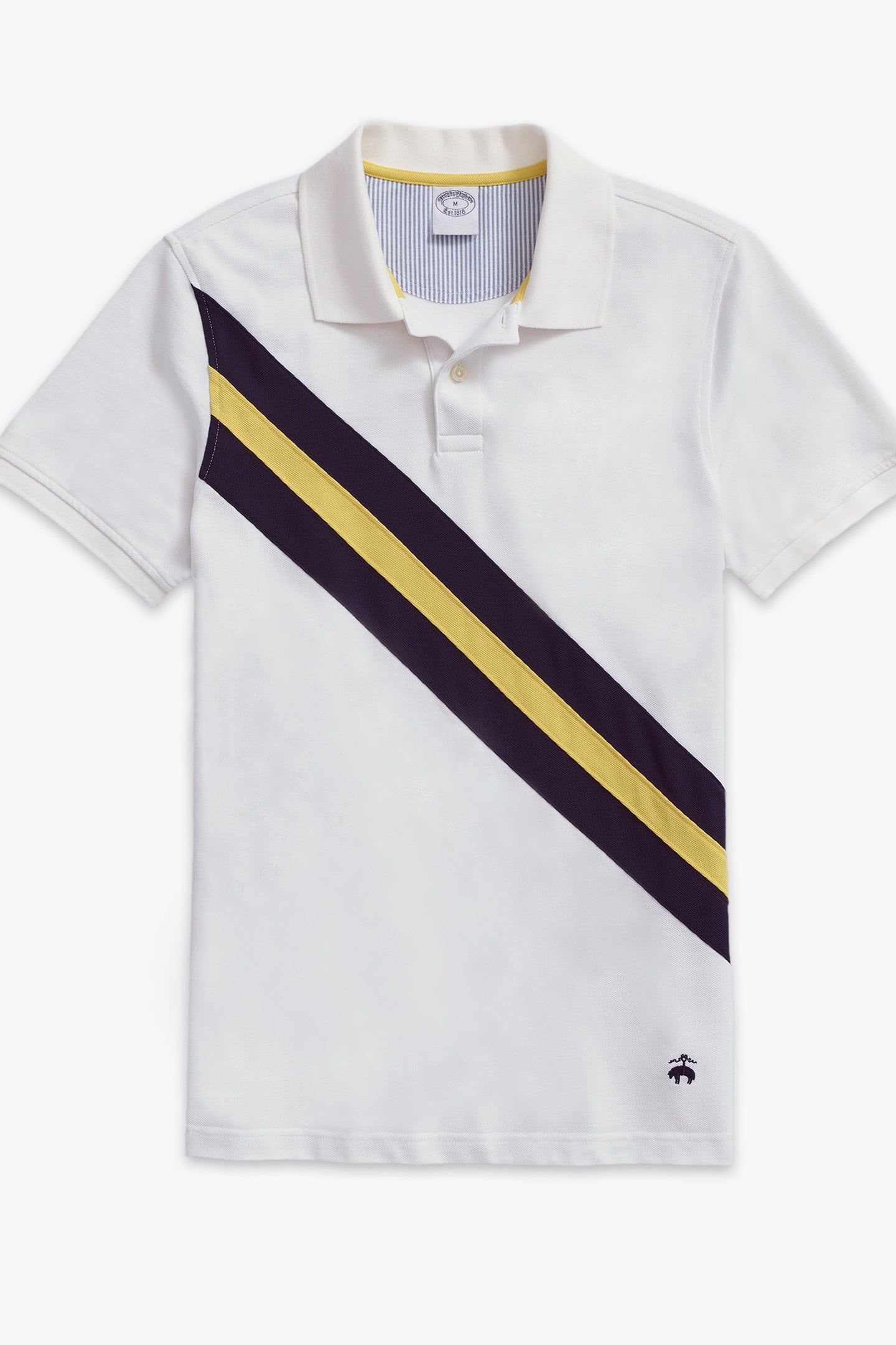 COTTON PIQUE ARCHIVE STRIPE POLO SHIRT OPEN WHITE 4