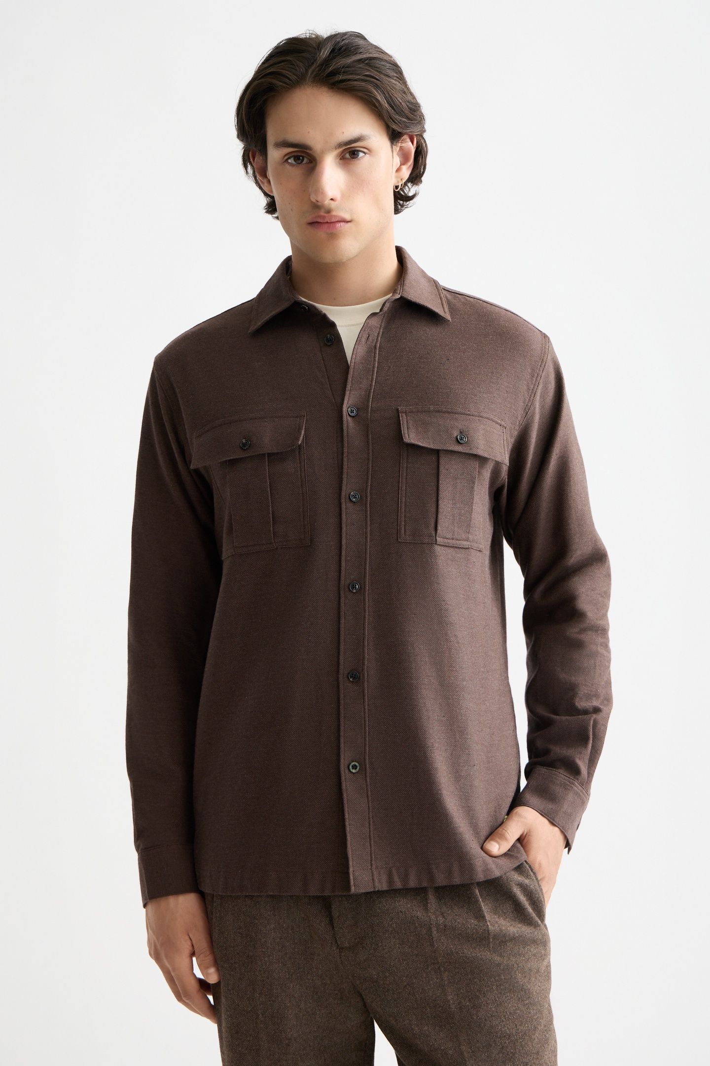 MELANGE RELAXED-FIT SHIRT DEMITASSE MELANGE 1