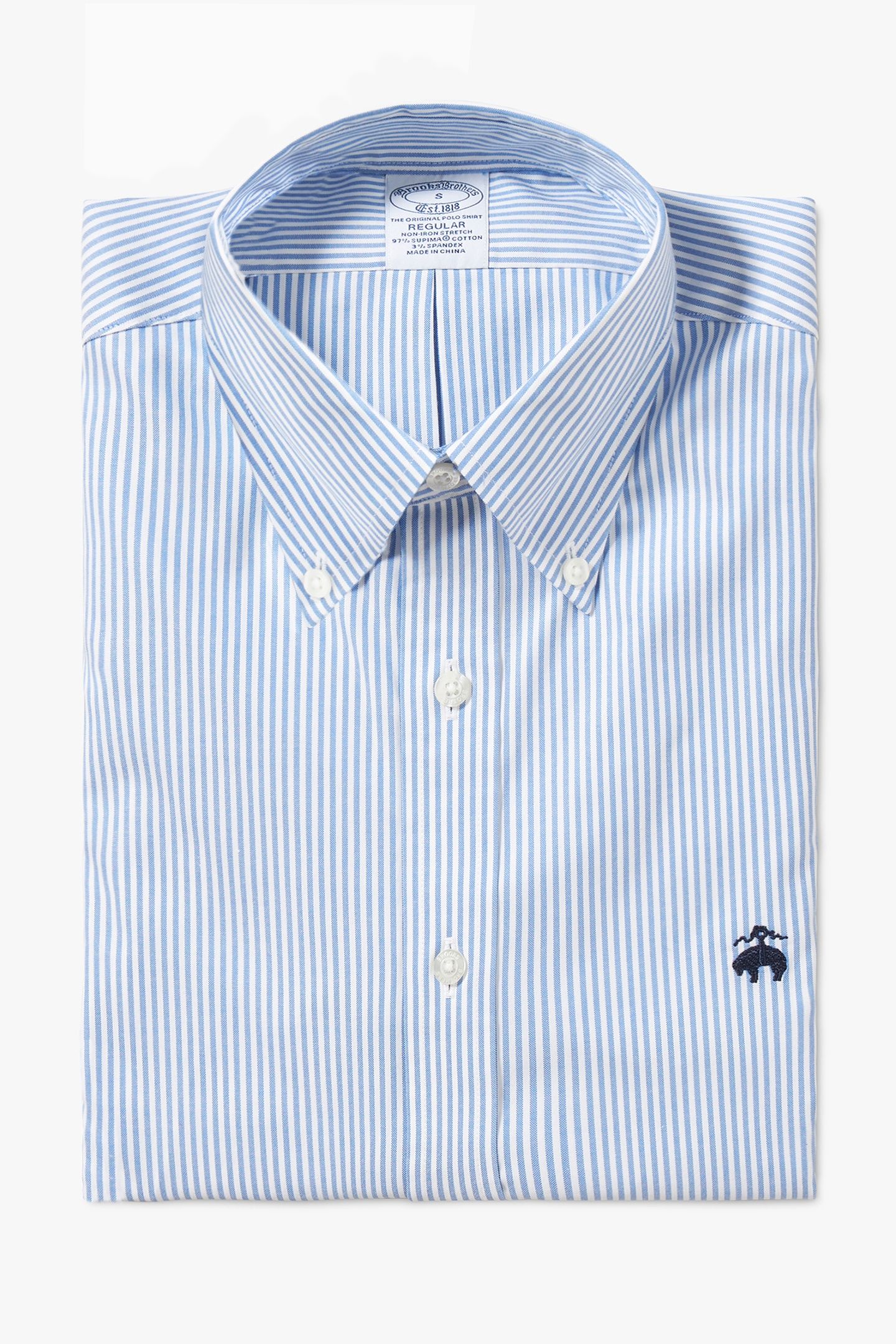 REGULAR FIT NON-IRON STRETCH SUPIMA COTTON CASUAL SHIRT WITH 5