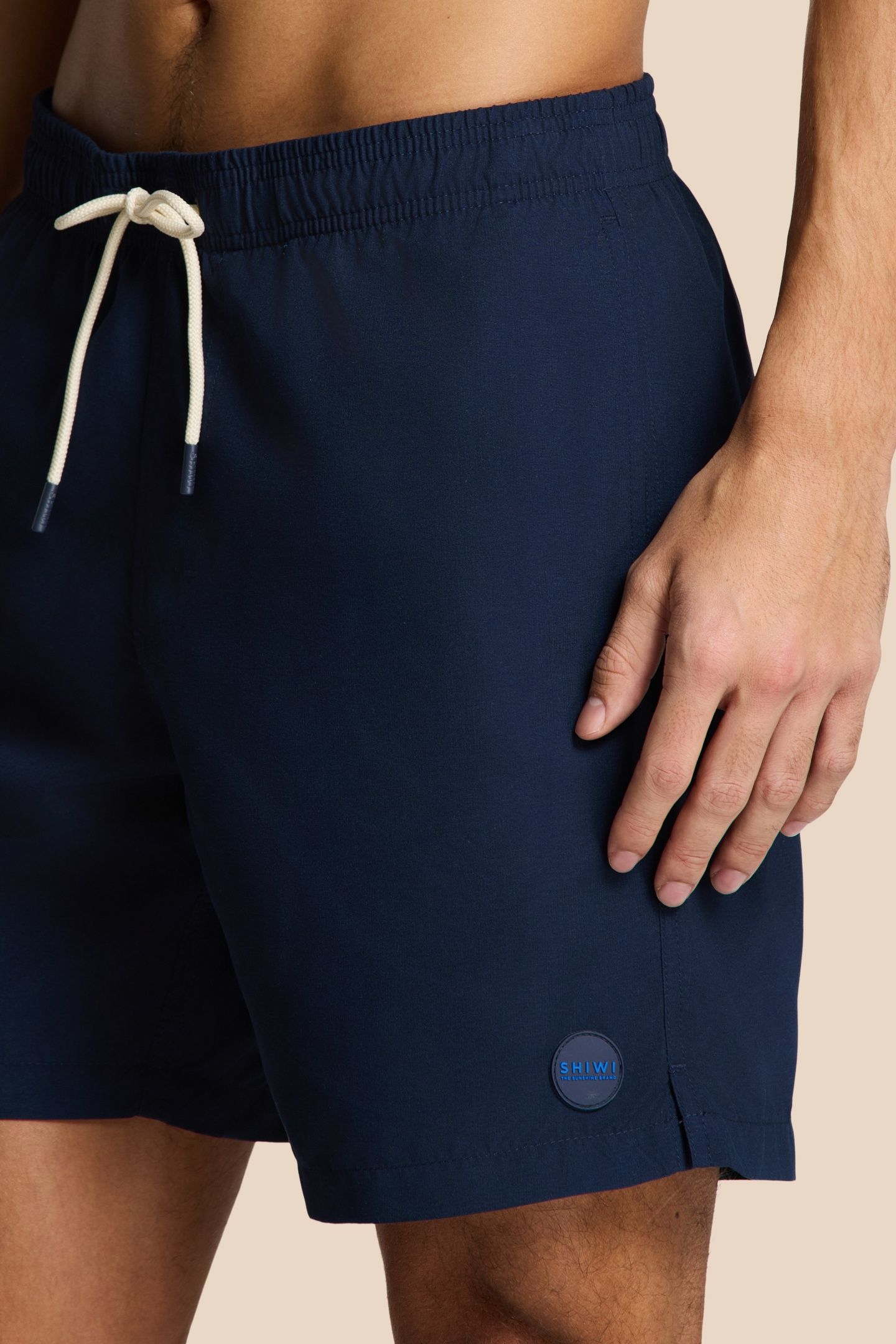MEN MIKE SWIM SHORTS 7 INCH SOLID BLUE DARK NAVY 4