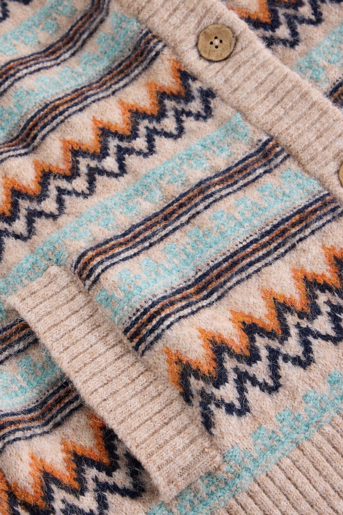GEORGINA FAIRISLE CARDI NATURAL MULTI 8