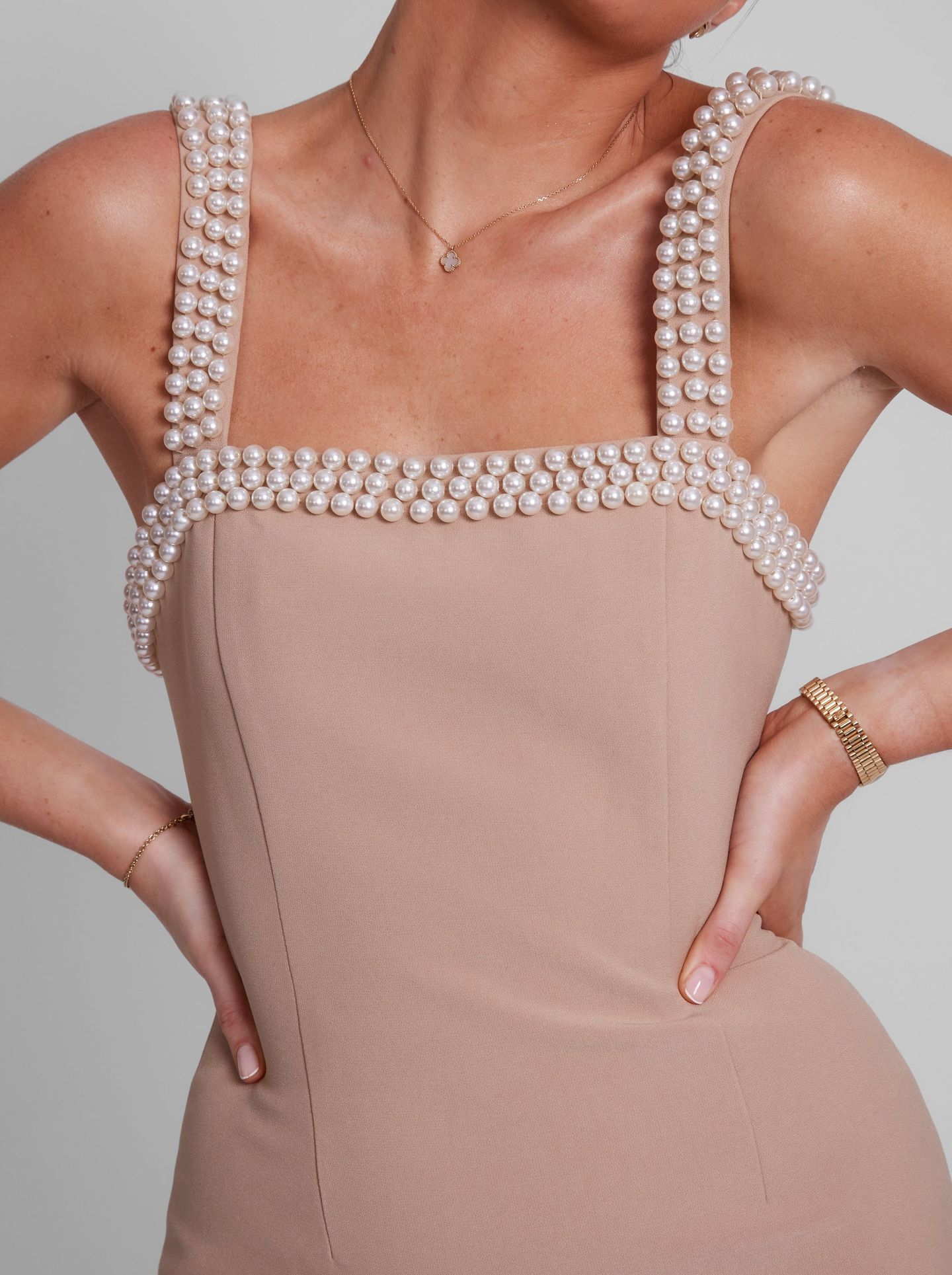 PEARL MINI DRESS CAMEL 3