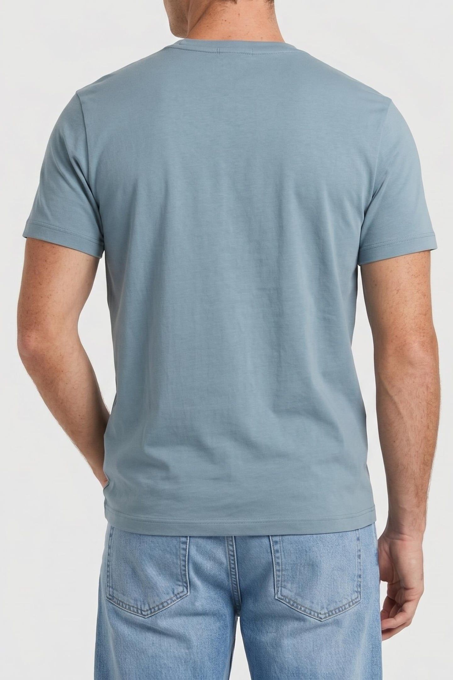 SS BADGE 30S JERSEY T-SHIRT SMOKE BLUE 3