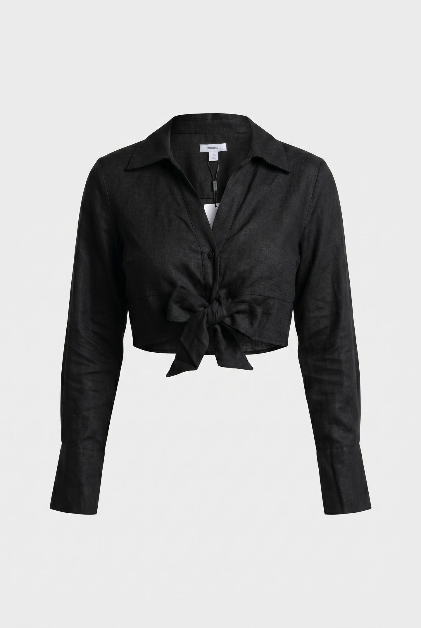 LINEN WRAP TOP BLACK 3