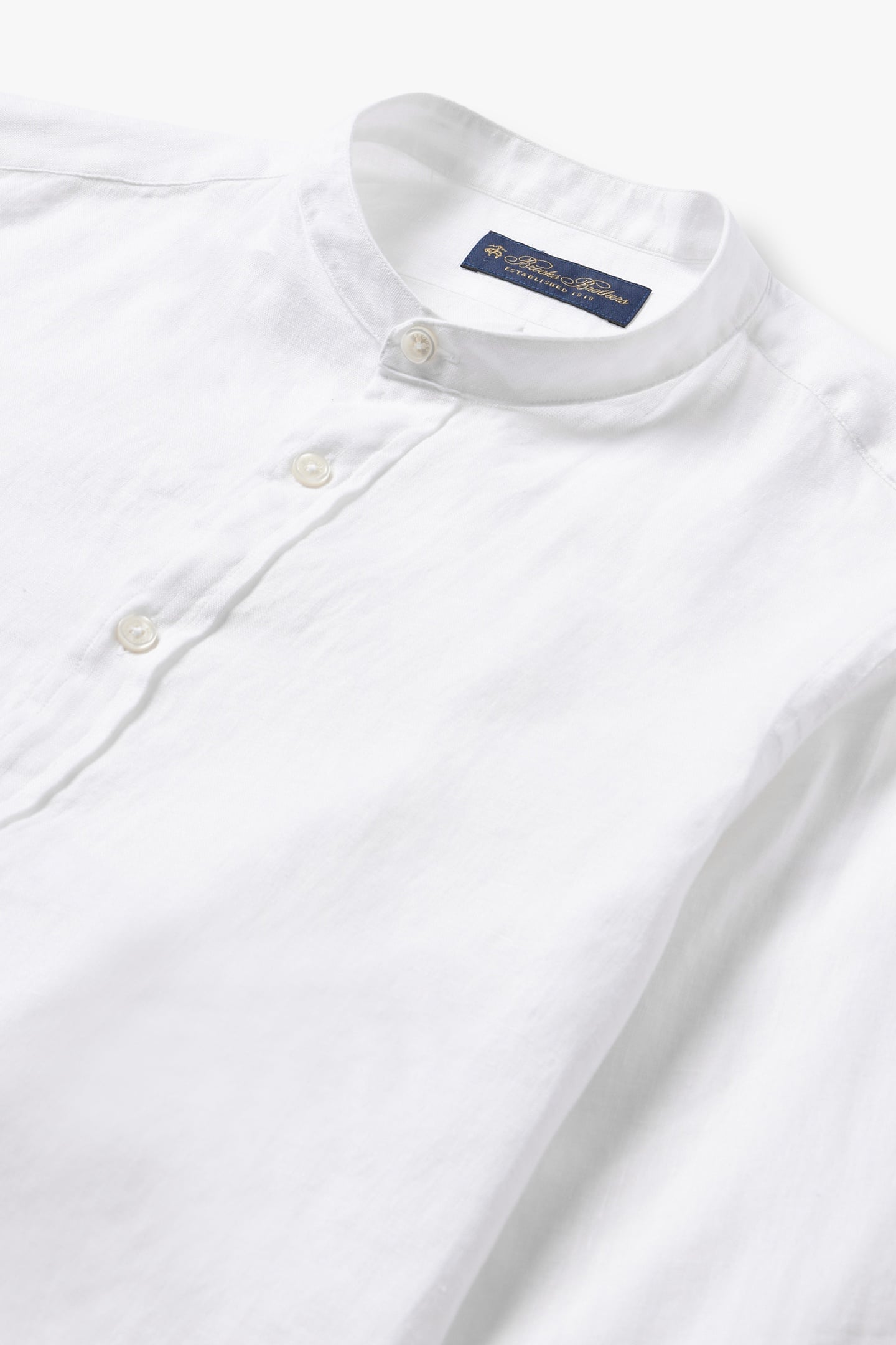 STAND COLLAR SHIRT LINEN WHITE 4