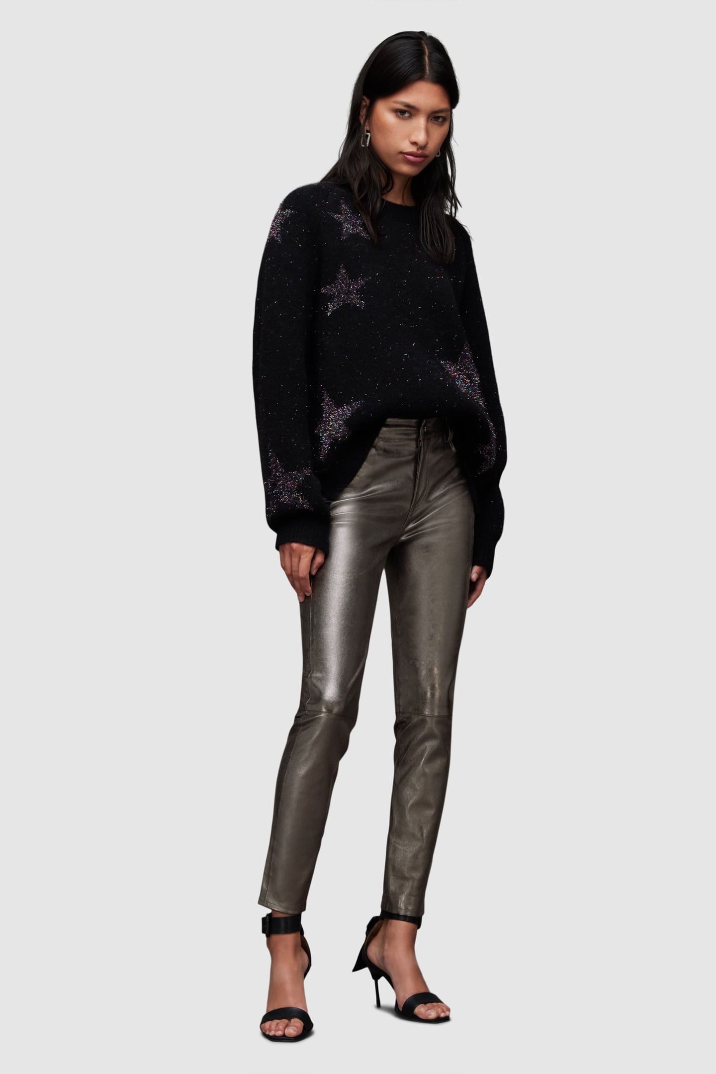 INA LEA TROUSER GUNMETAL 1