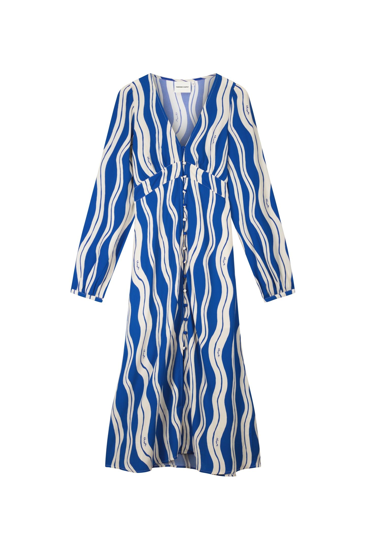 ANA DRESS COSY WHITE/COBALT 4