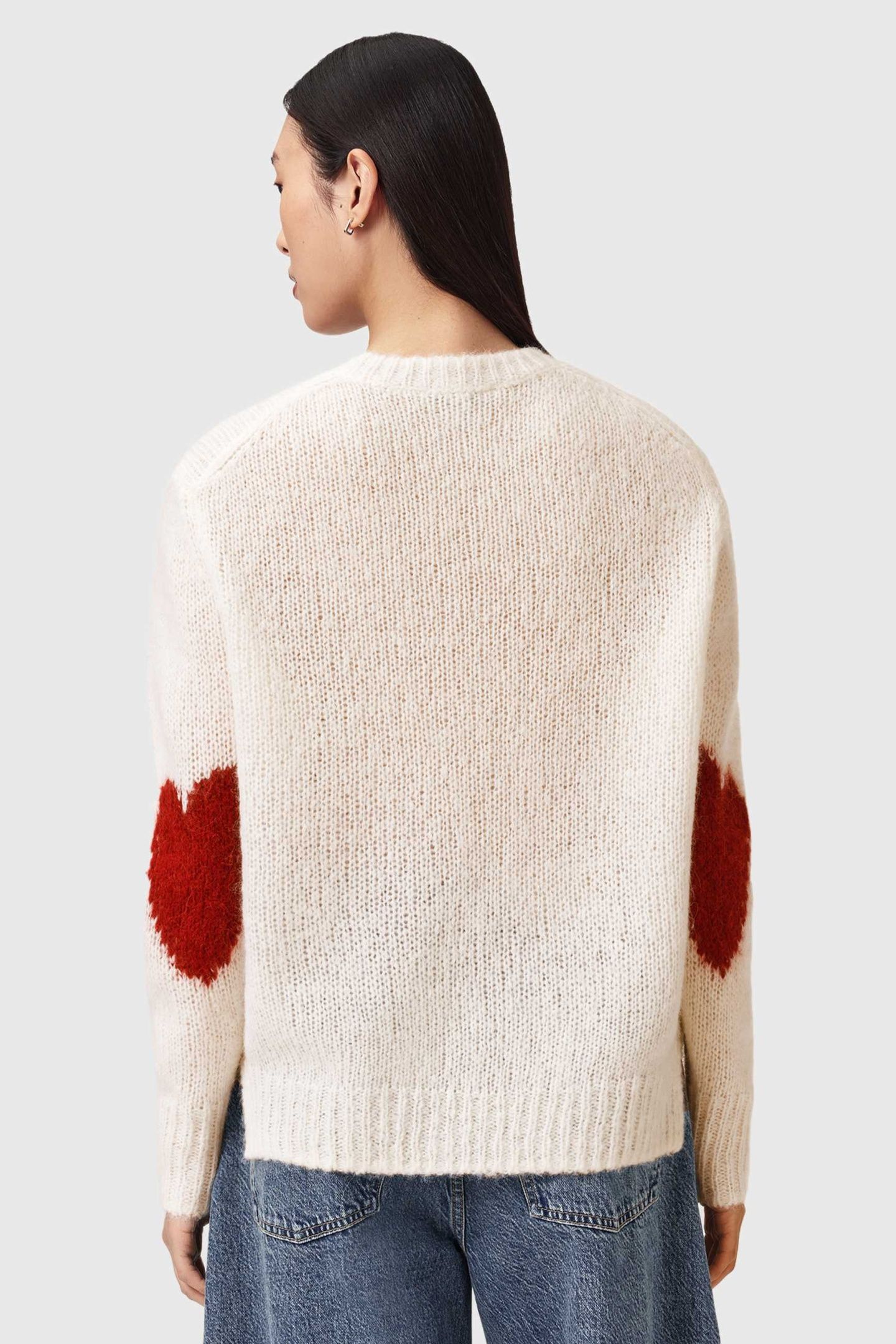 LUVHEART CREW ECRU WHITE/RED 5