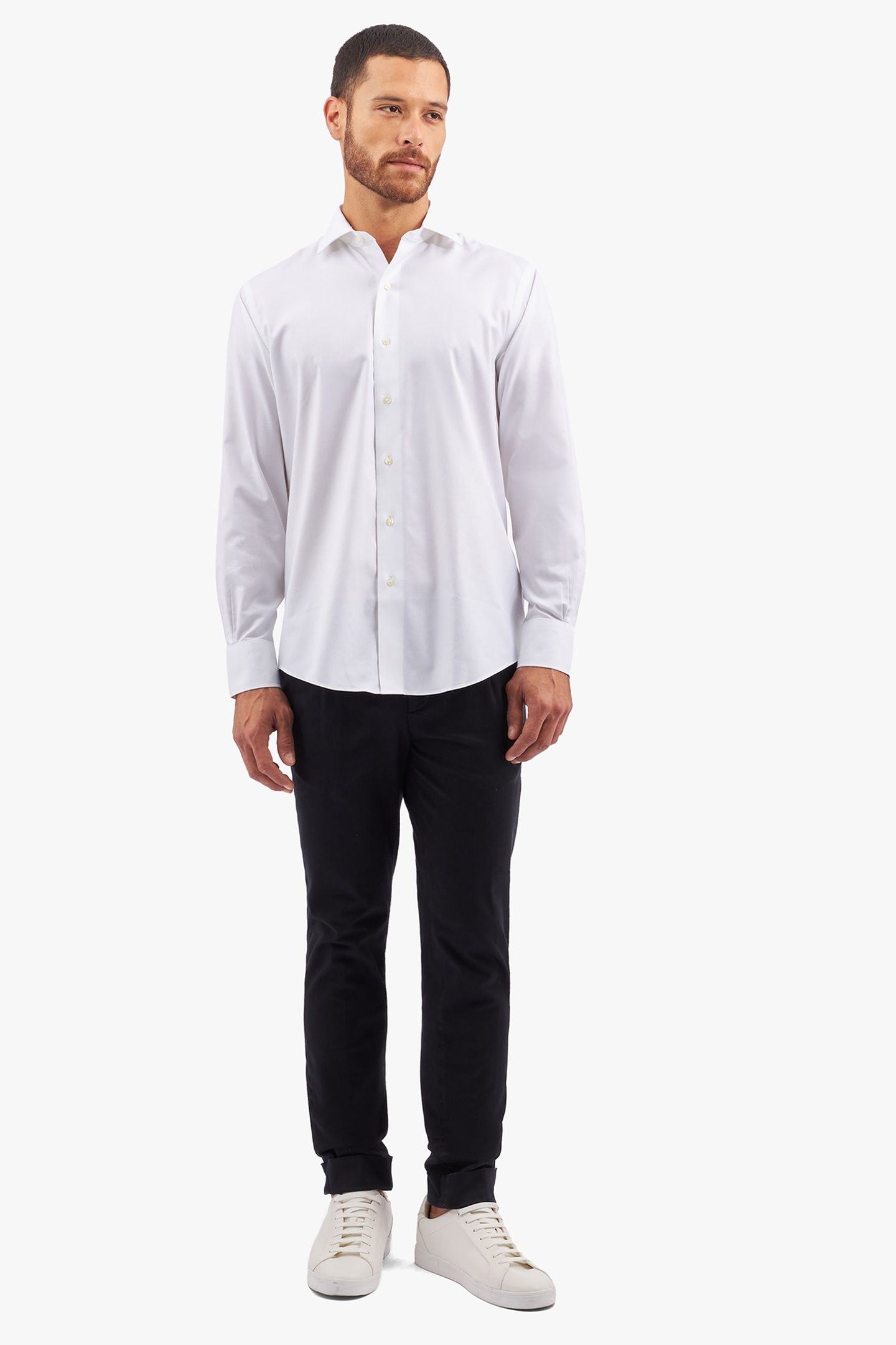 REGULAR FIT NON-IRON STRETCH TWILL SHIRT WITH ENGLISH COLLAR 2