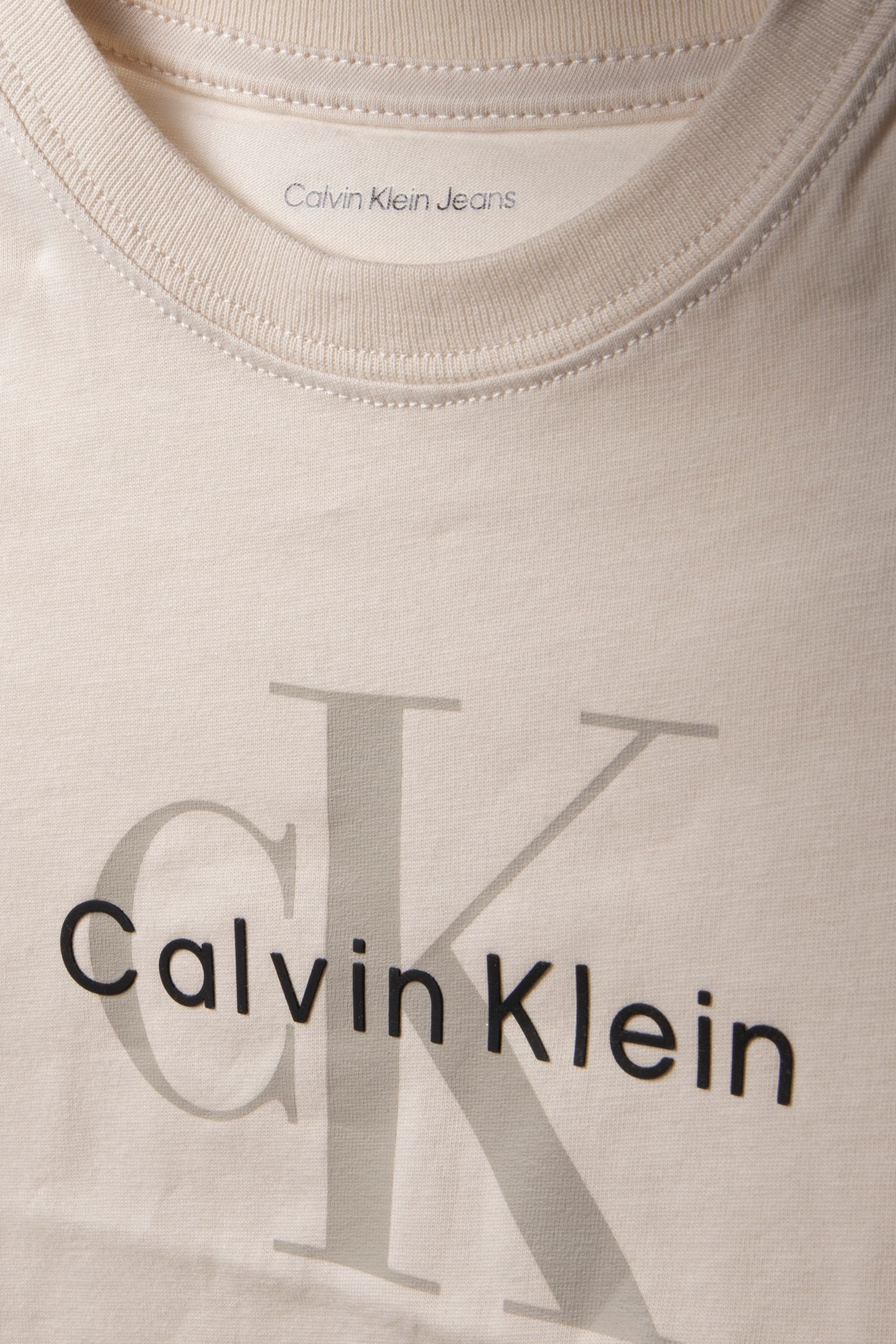 UNISEX CK MONOGRAM SS T-SHIRT WHITECAP GRAY 4