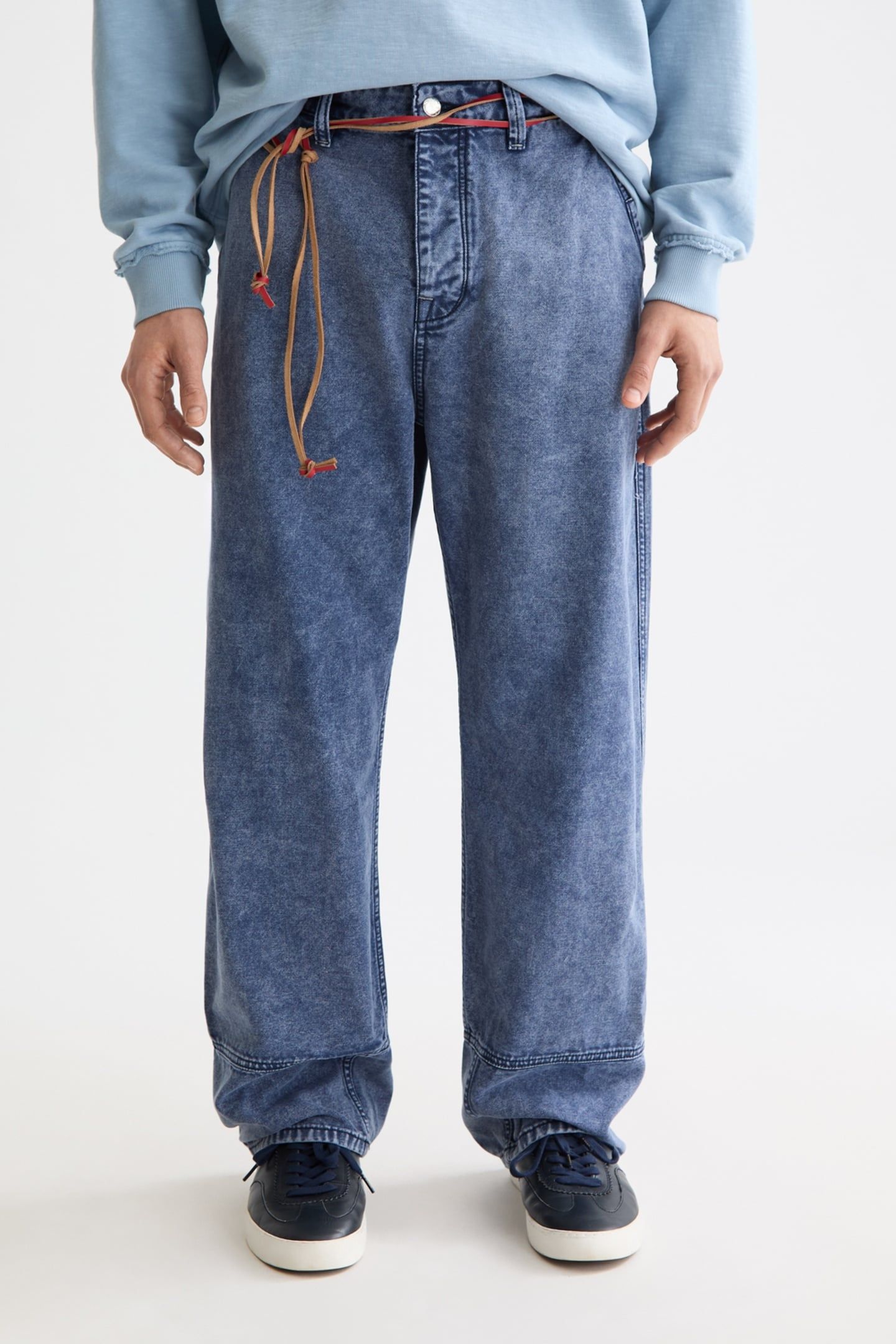 THE PITCH LOOSE FIT WORKWEAR CANVAS JEANS NAVY 2