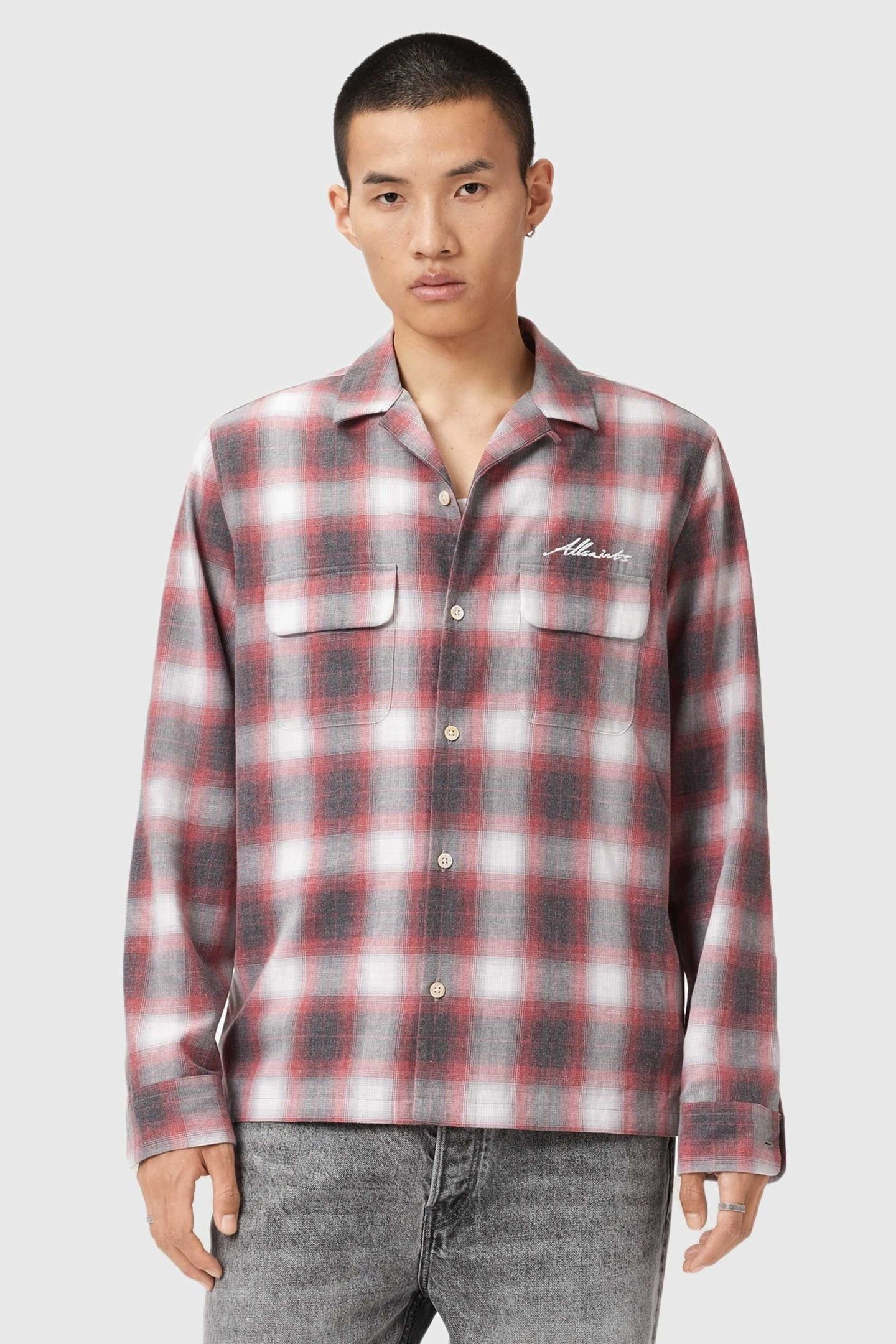 SHAMS LS SHIRT CLARET RED 4