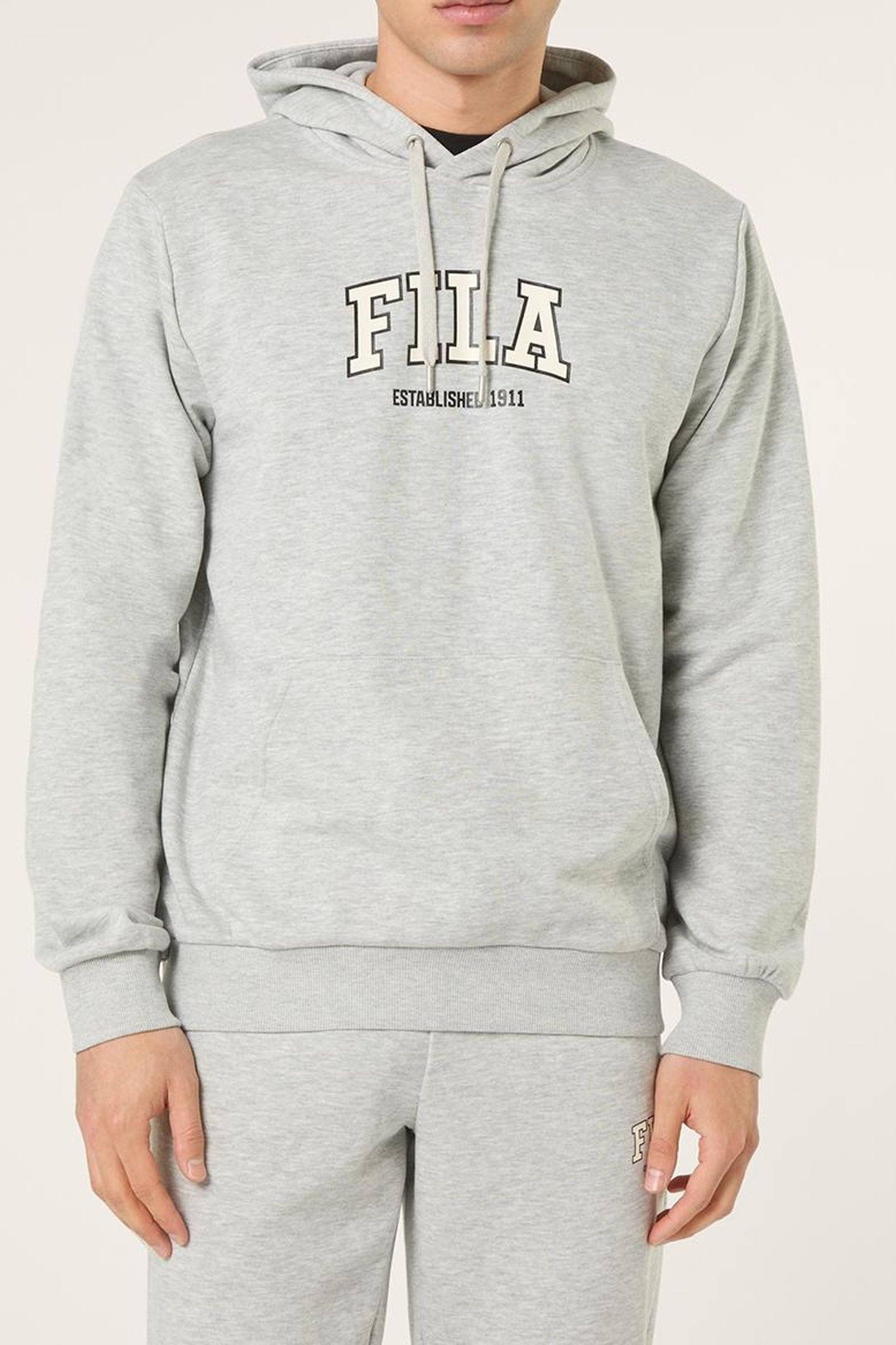 RIFREDI REGULAR GRAPHIC HOODIE LIGHT GREY MELANGE 1