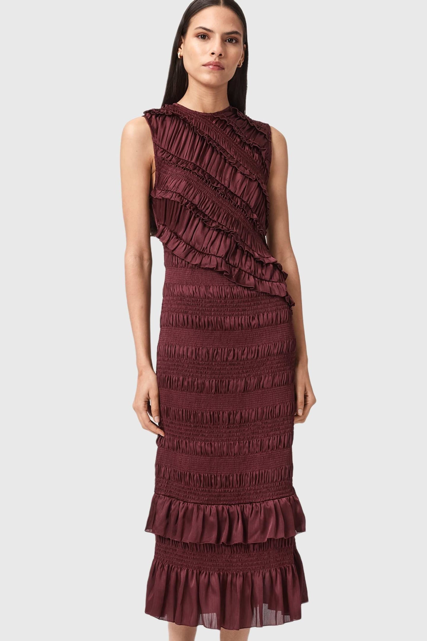 NYLA DRESS TAWNY PORT RED 1