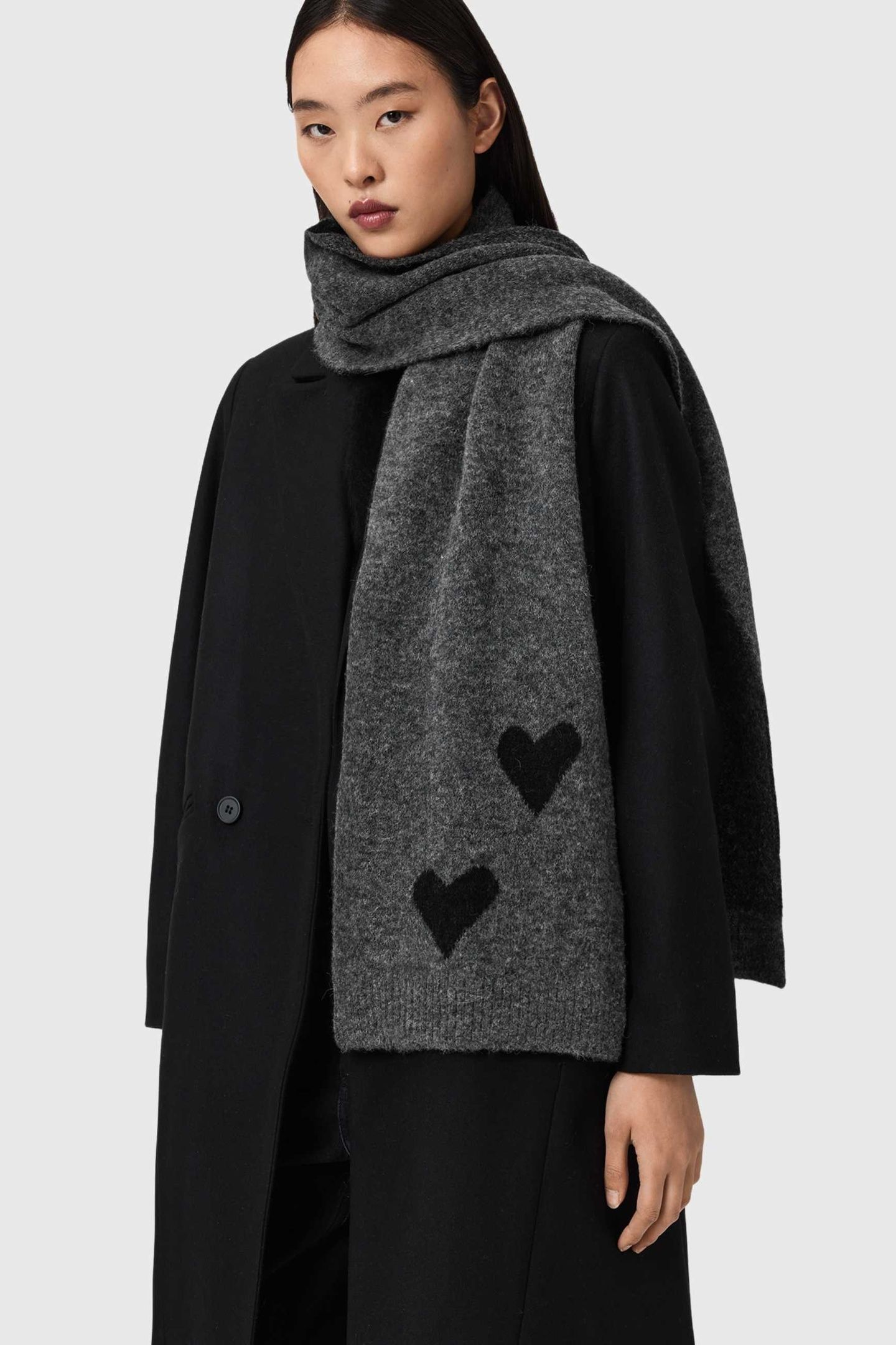 AMORE SCARF CHARCOAL GREY 1