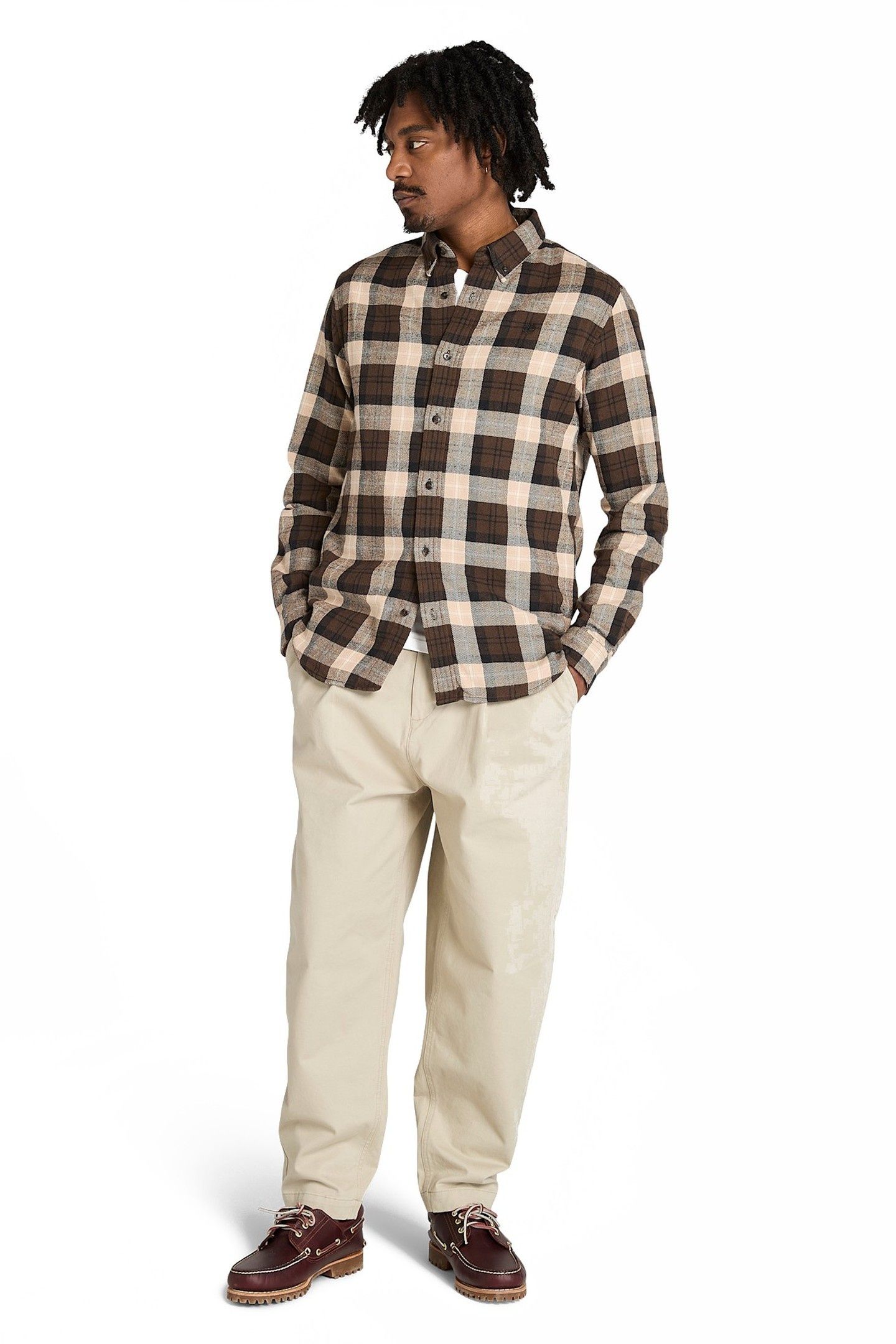 MIDWEIGHT FLANNEL CHECK SHIRT CHOCOLATE BROWN 2