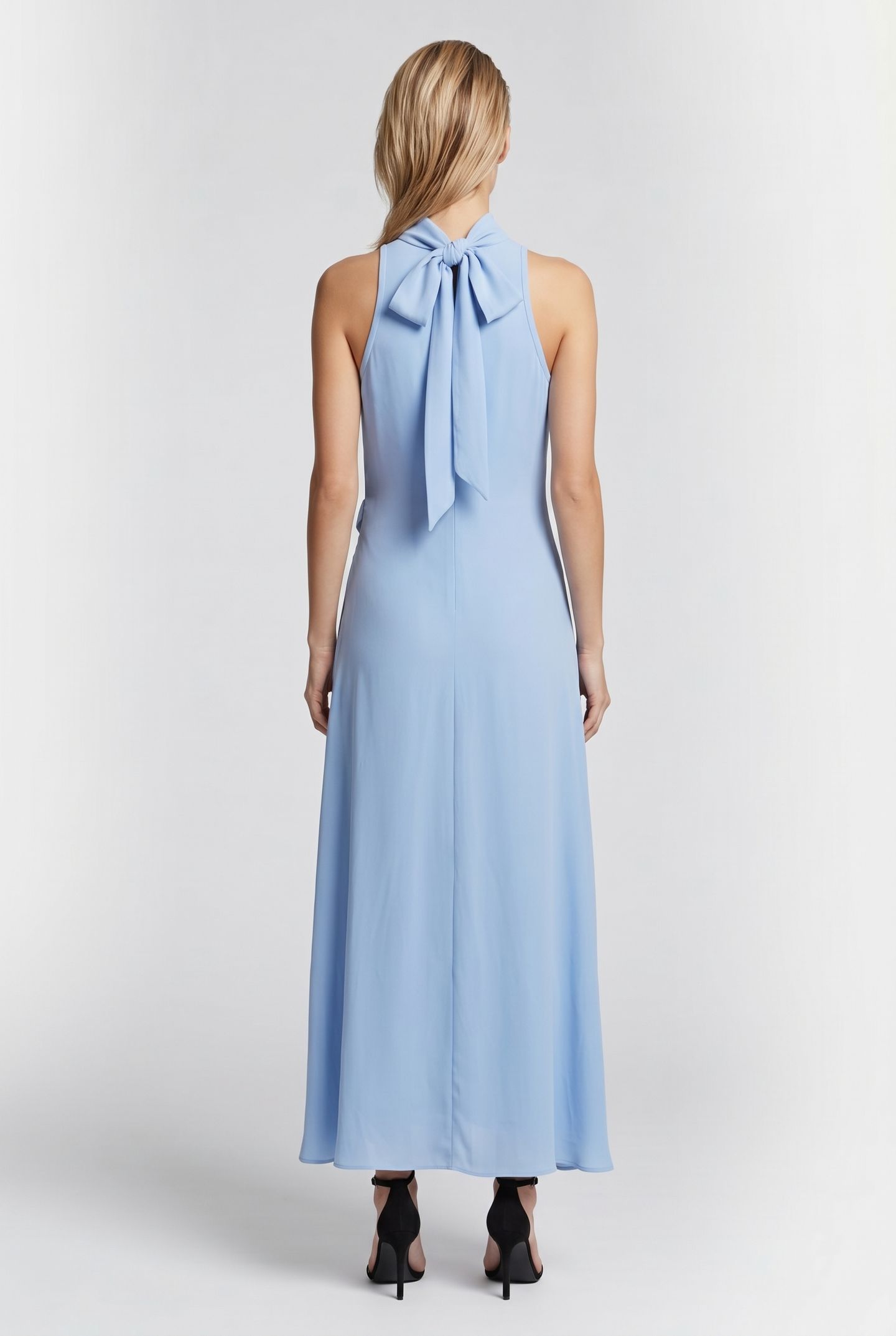 DRAPE TUCK MIDI DRESS PALE BLUE 2