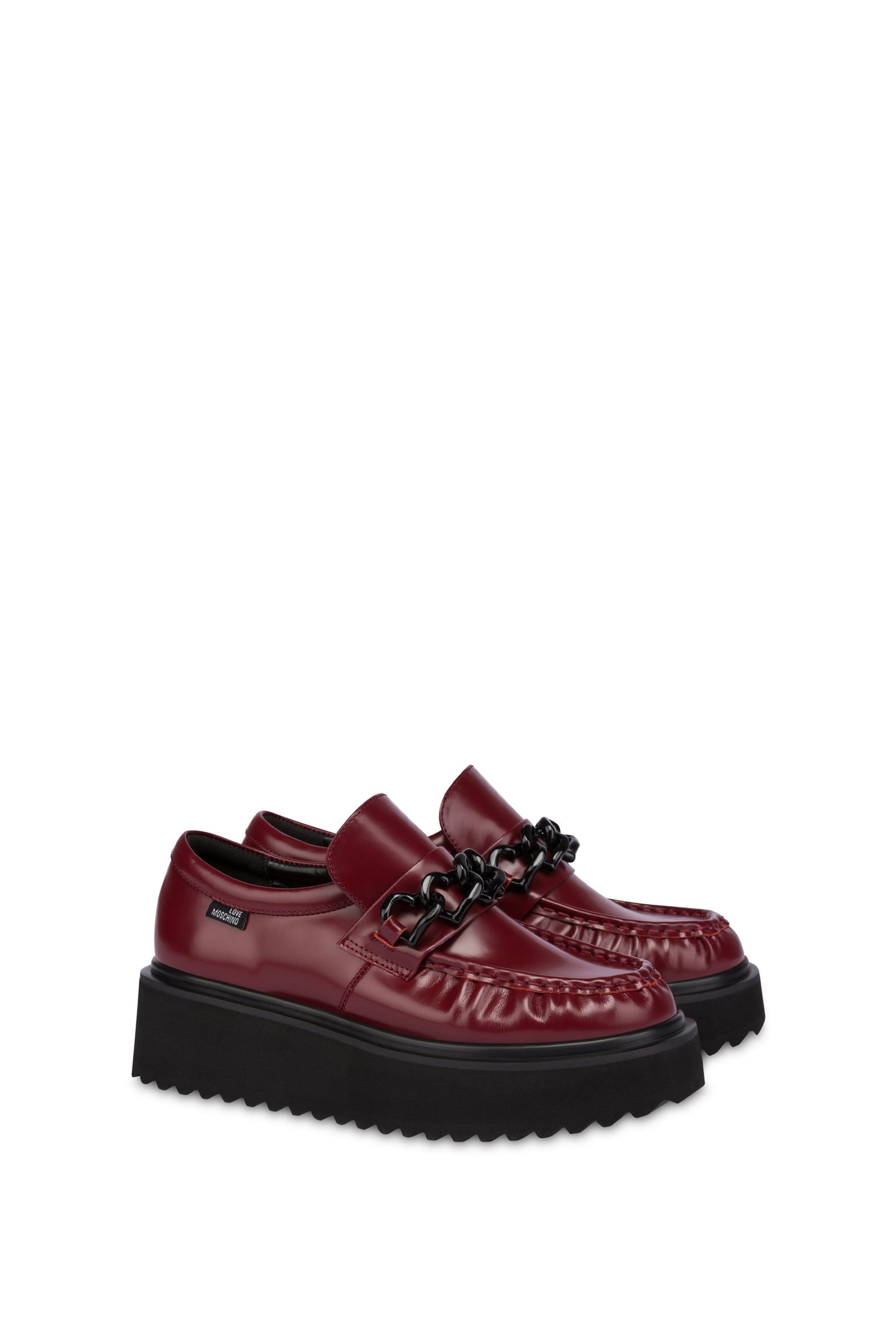 PLATFORM POWER ABRASIVE CALFSKIN LOAFERS RED 2