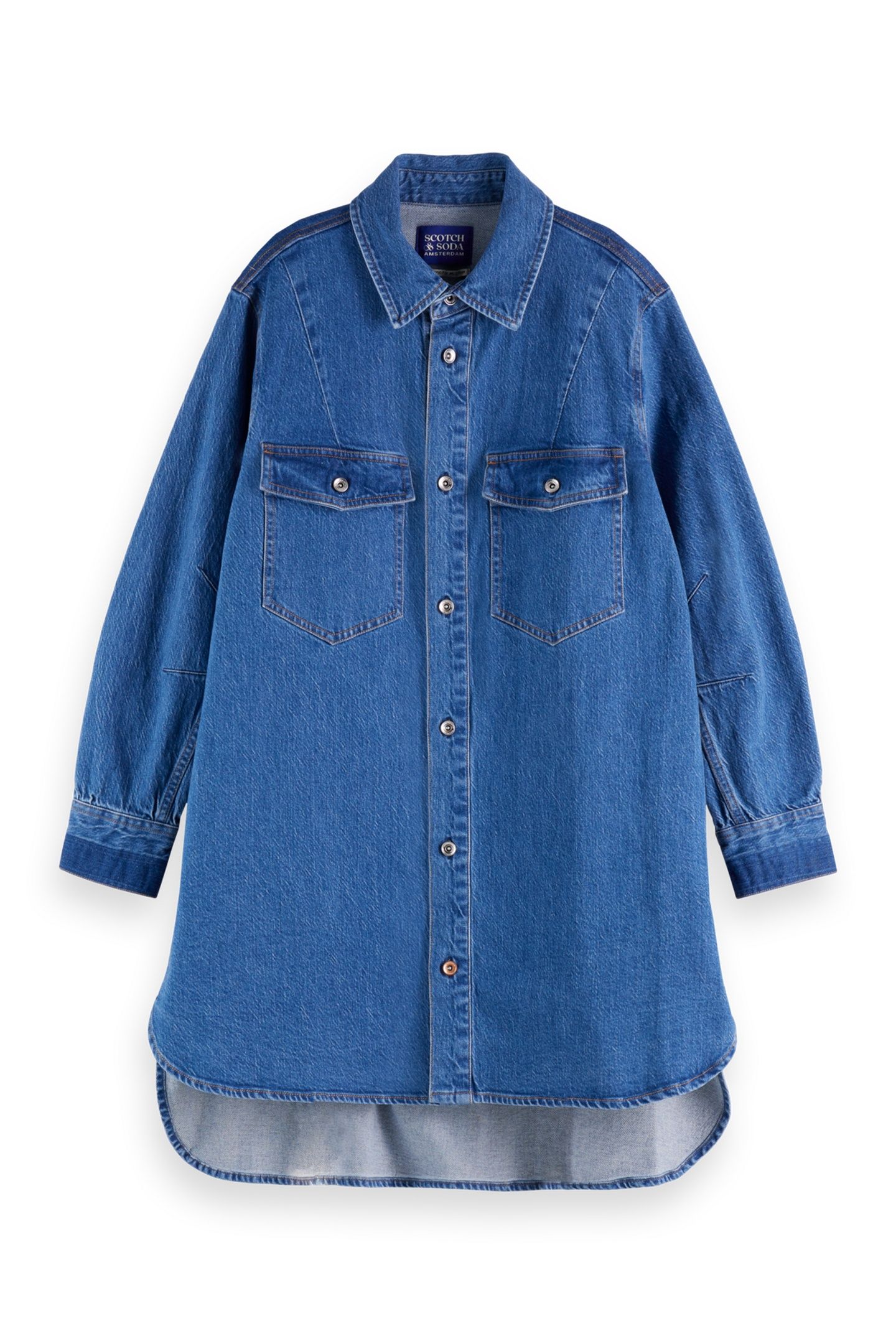 WASHED DENIM MINI SHIRTDRESS — ART FROM THE HEART 4