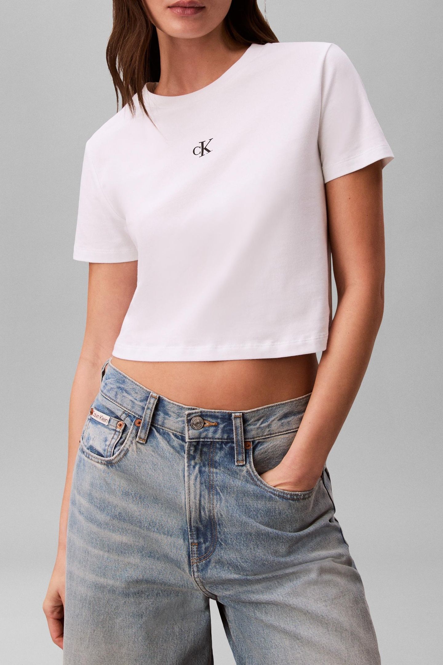 SS LOGO CROPPED TEE BRIGHT WHITE 2