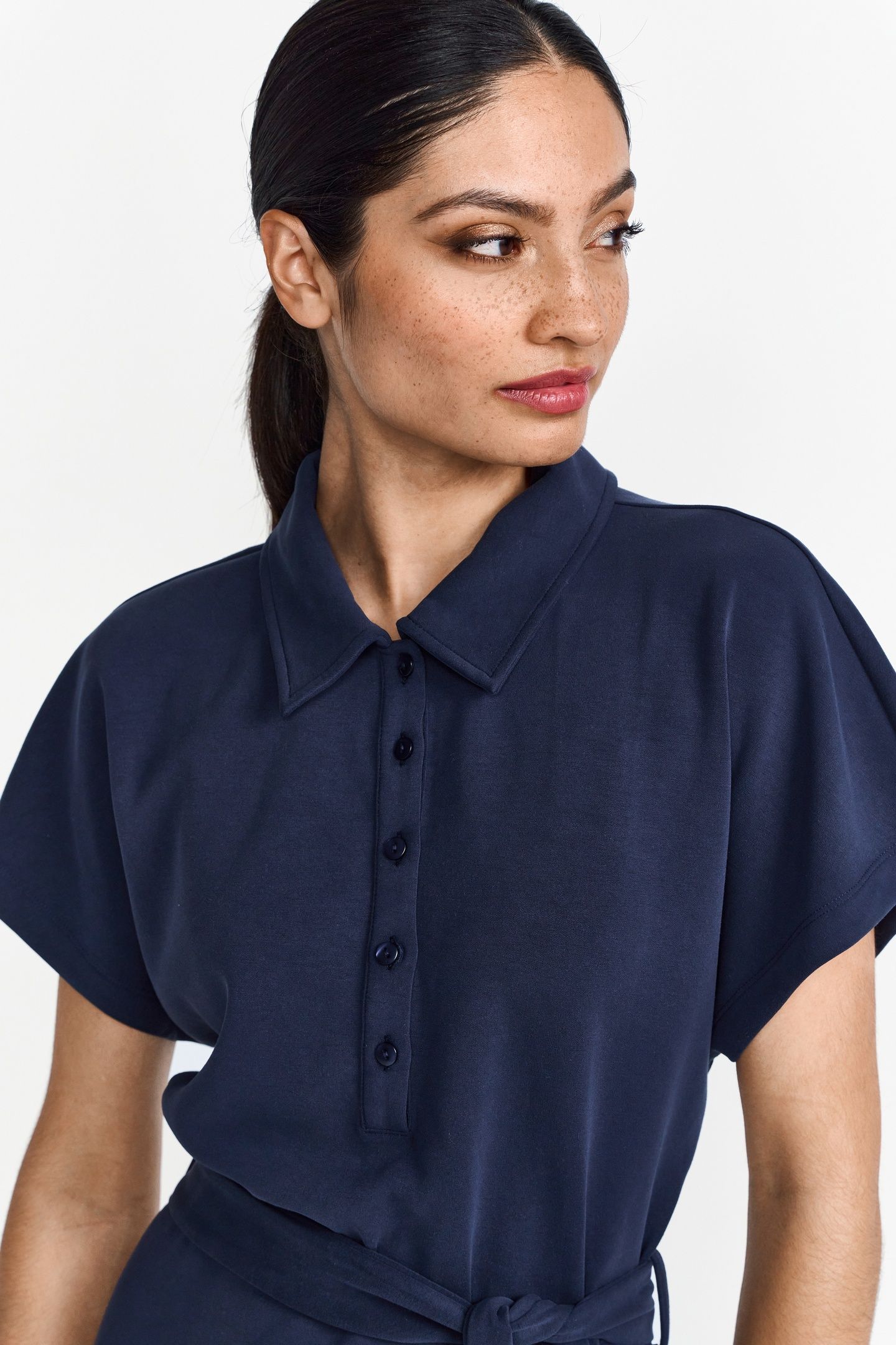 SCUBA POLO DRESS MIDNIGHT BLUE 3