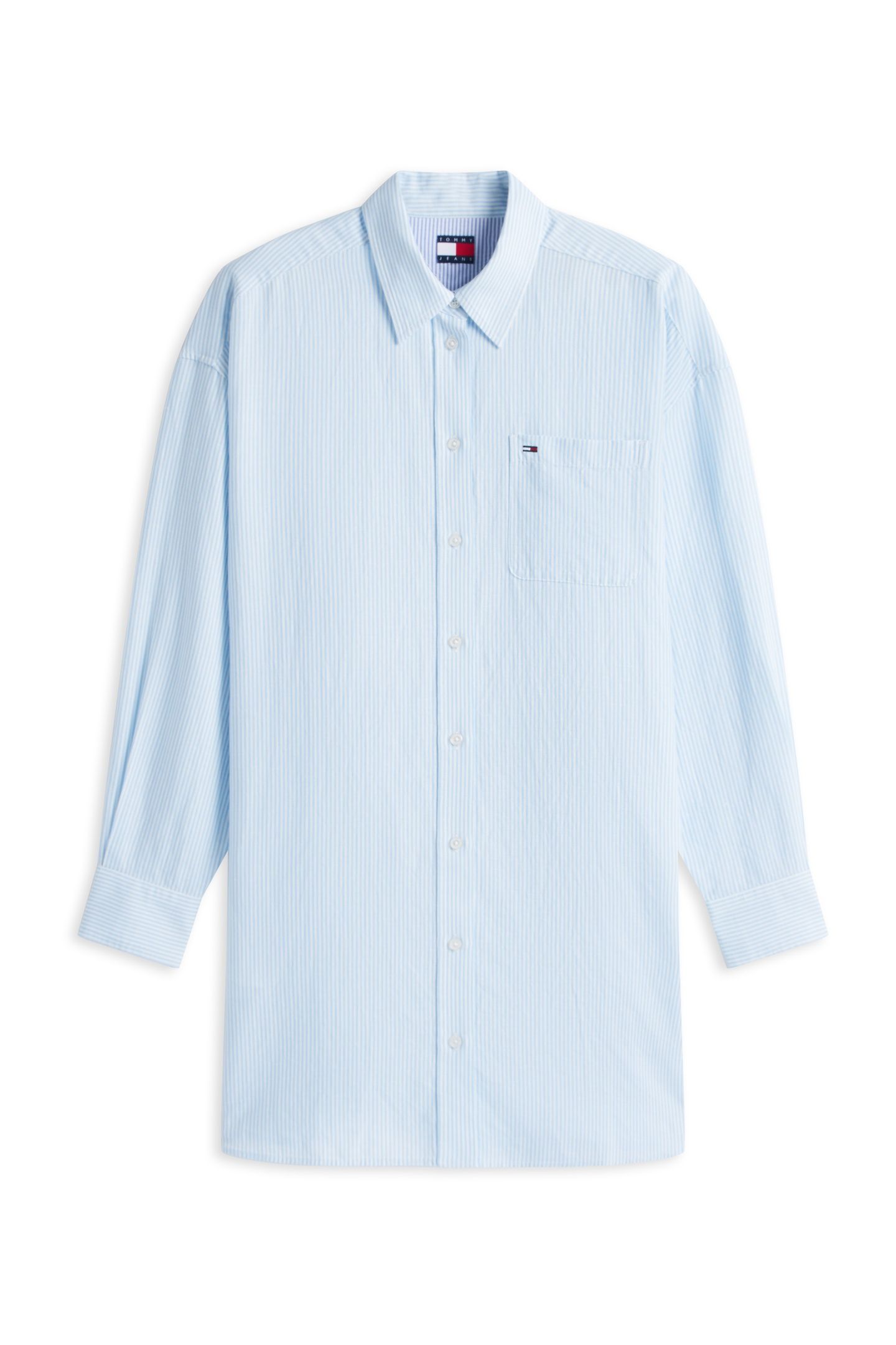 TJW LINEN SHIRT DRESS LIGHT POWDERY BLUE/STRIPE 4