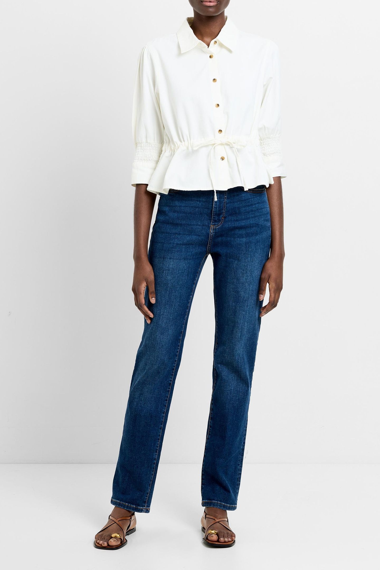 TIE WAIST TOP ECRU 1