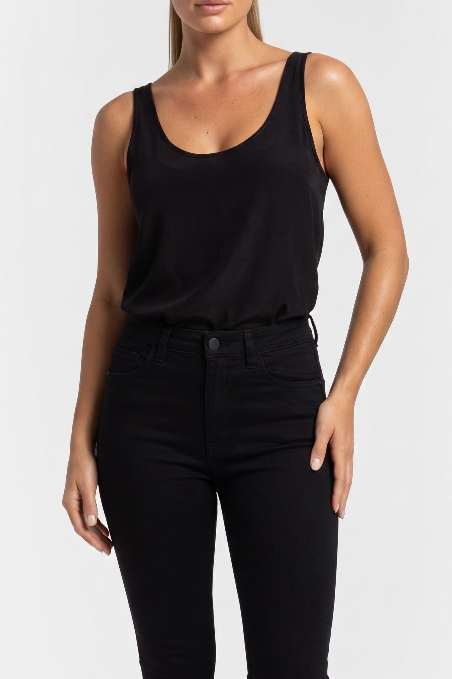 LY PLNS RND NCK S/L VT BLACK 1