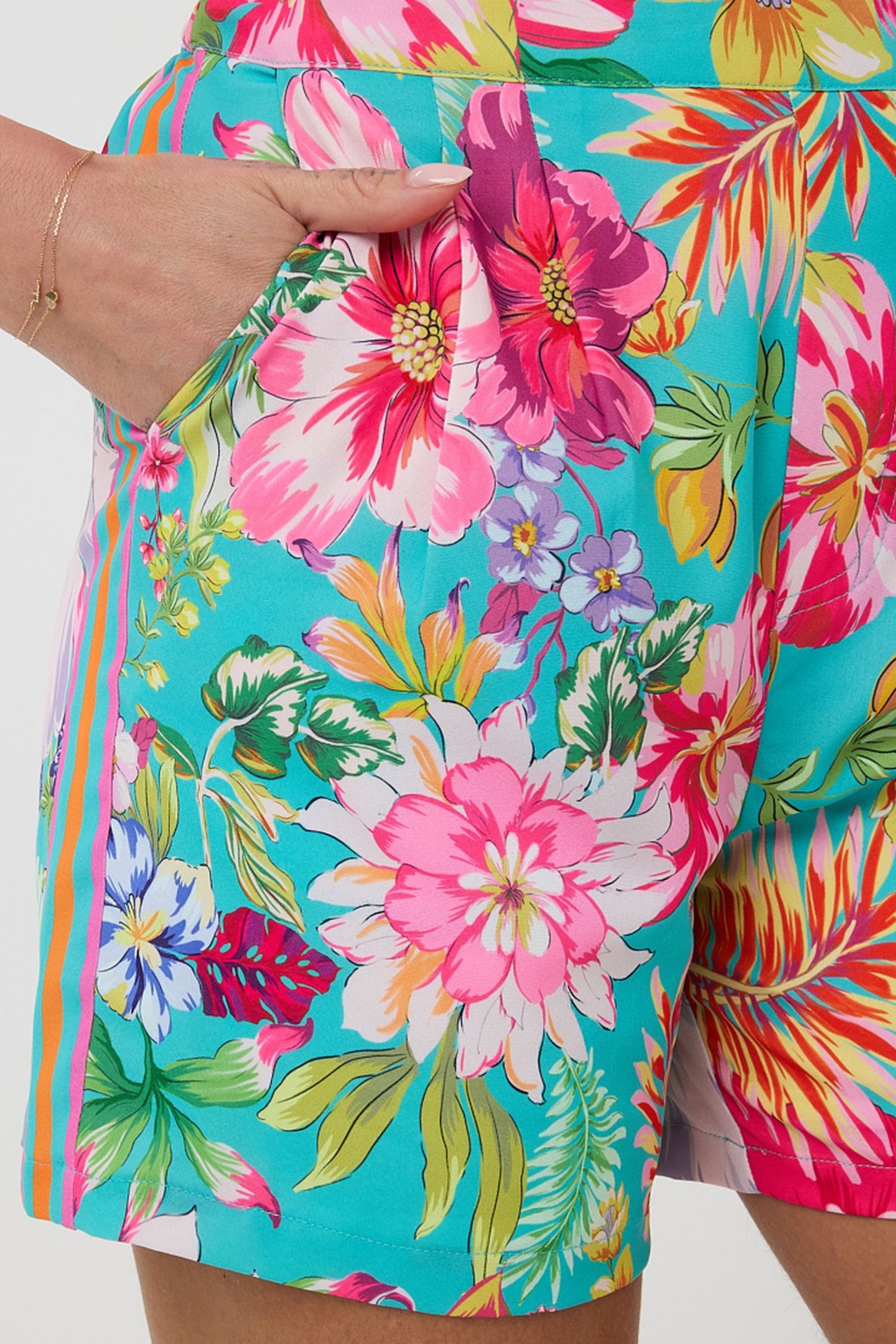 SHORTS LONG DISCO FLOWER PRINT 7