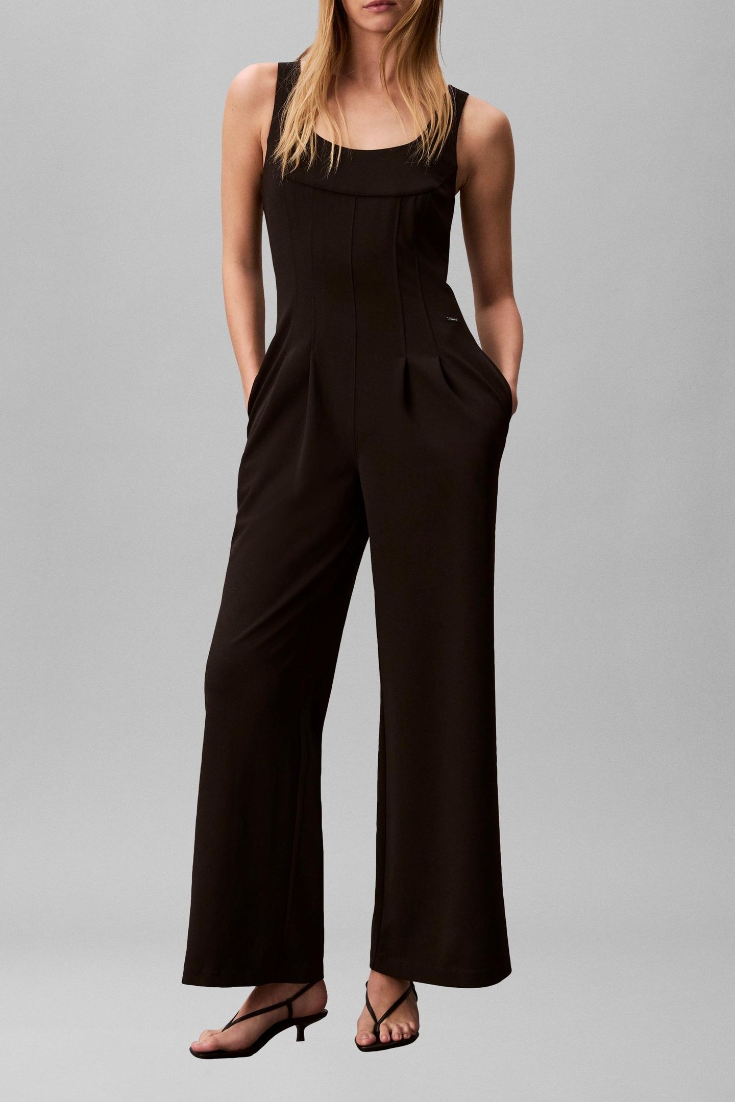 SCUBA CREPE JUMPSUIT BLACK 1