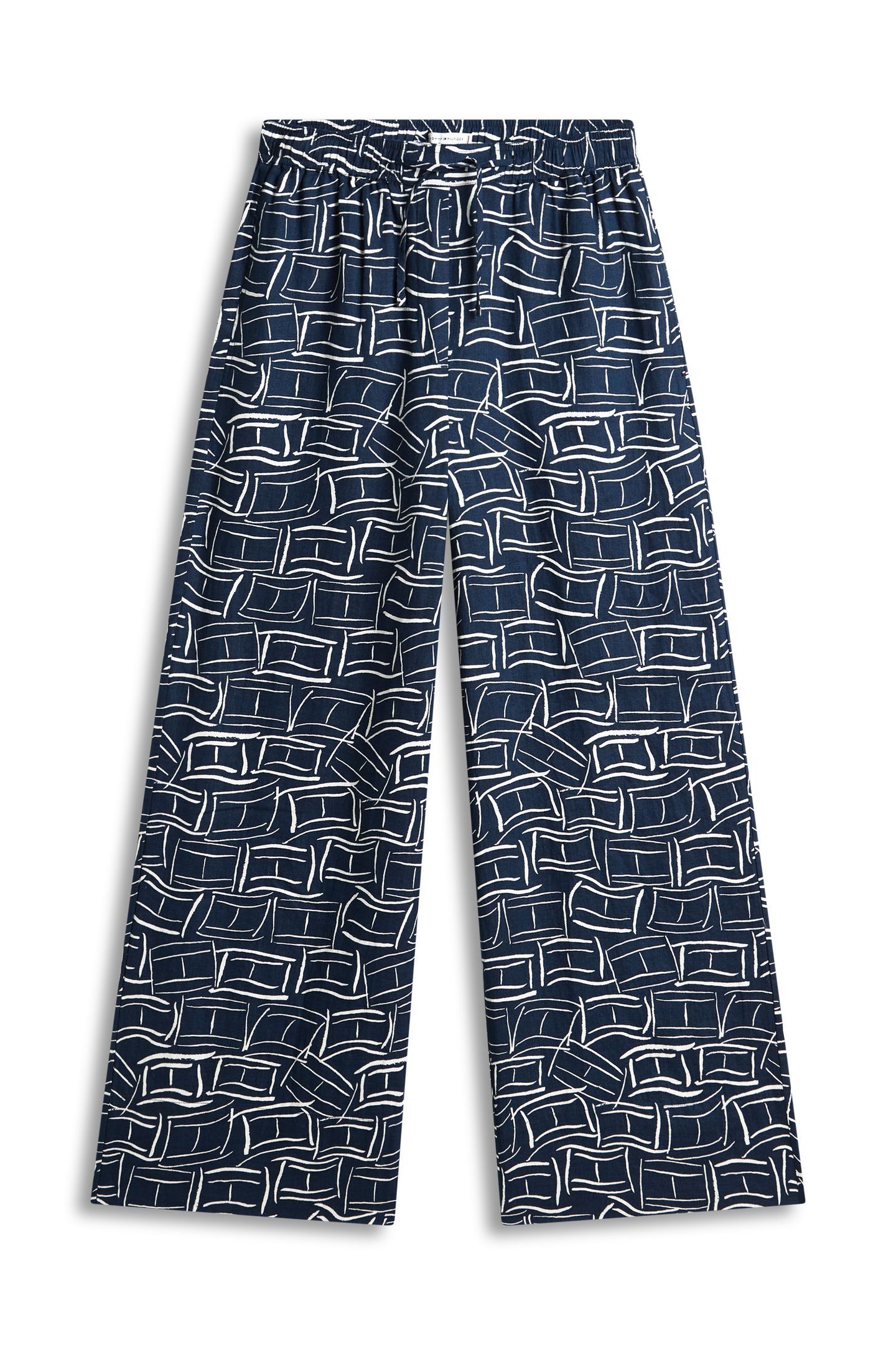 ESSENTIAL LINEN PULL ON PANTS FLAG FEATHERS DARK NIGHT NAVY 4
