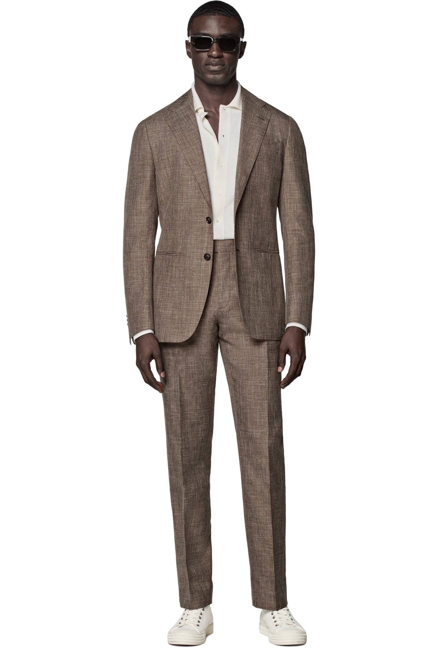 HAVANA-MID BROWN-WOOL SILK LINEN NESTED SUITS MID BROWN 1