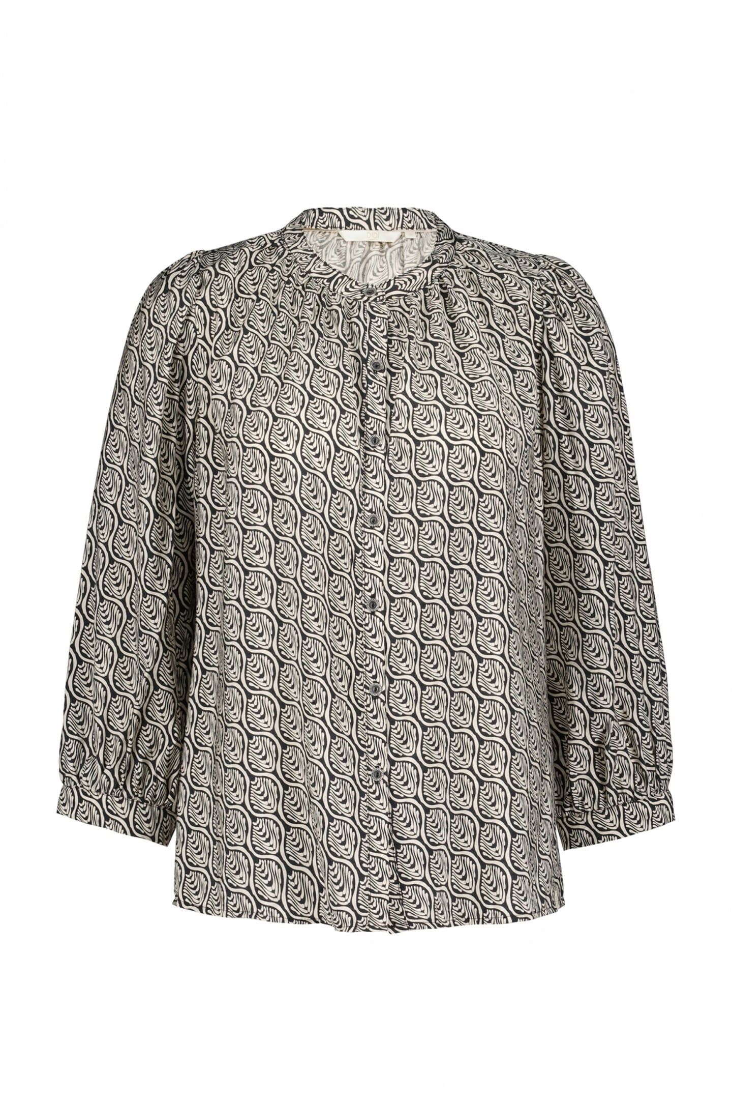 BLOUSE TALE FEATHER GREY WITH PALETTE PRINT 5