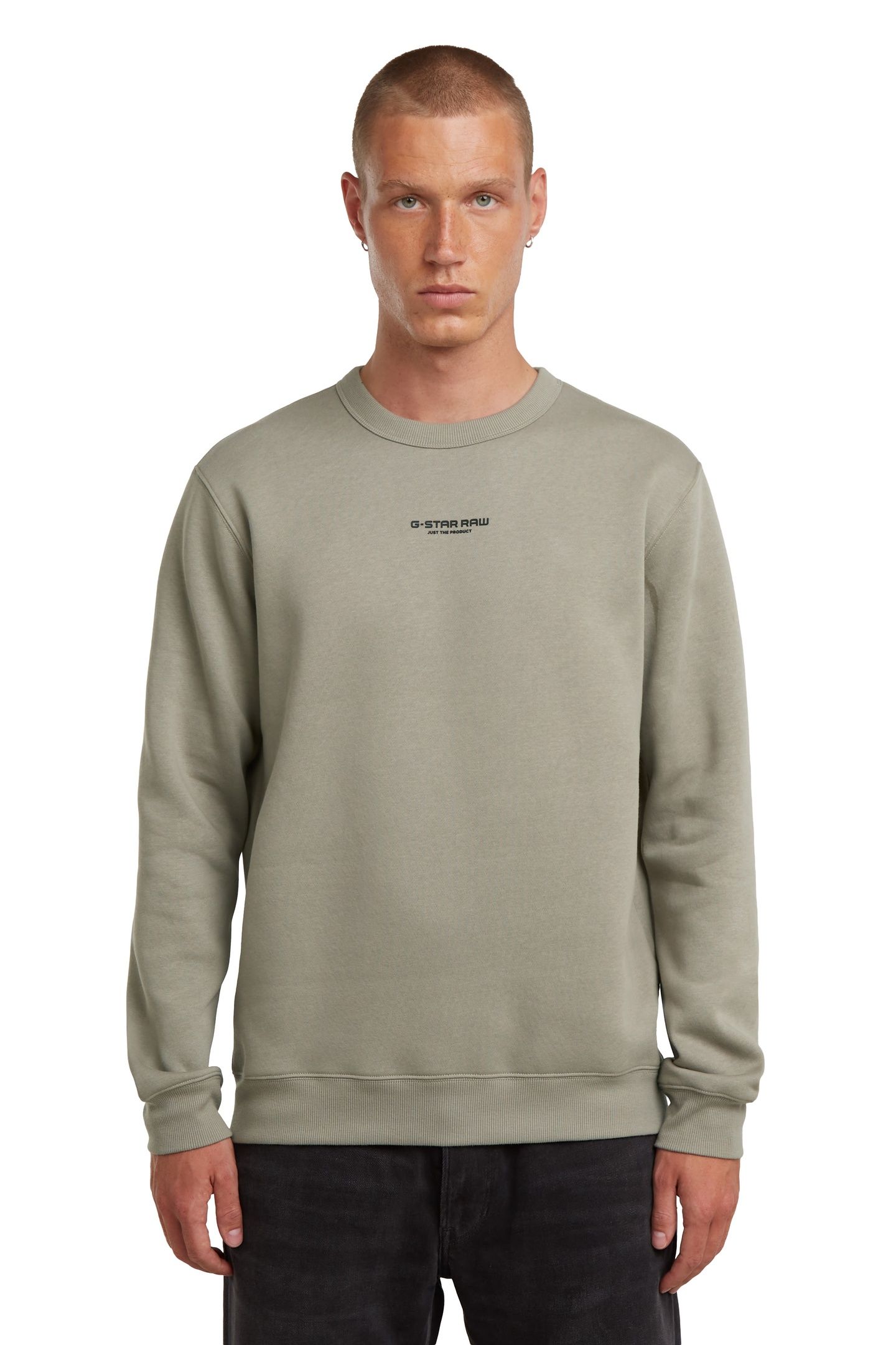 CENTER CHEST LOGO SWEATER ELEPHANT SKIN 3
