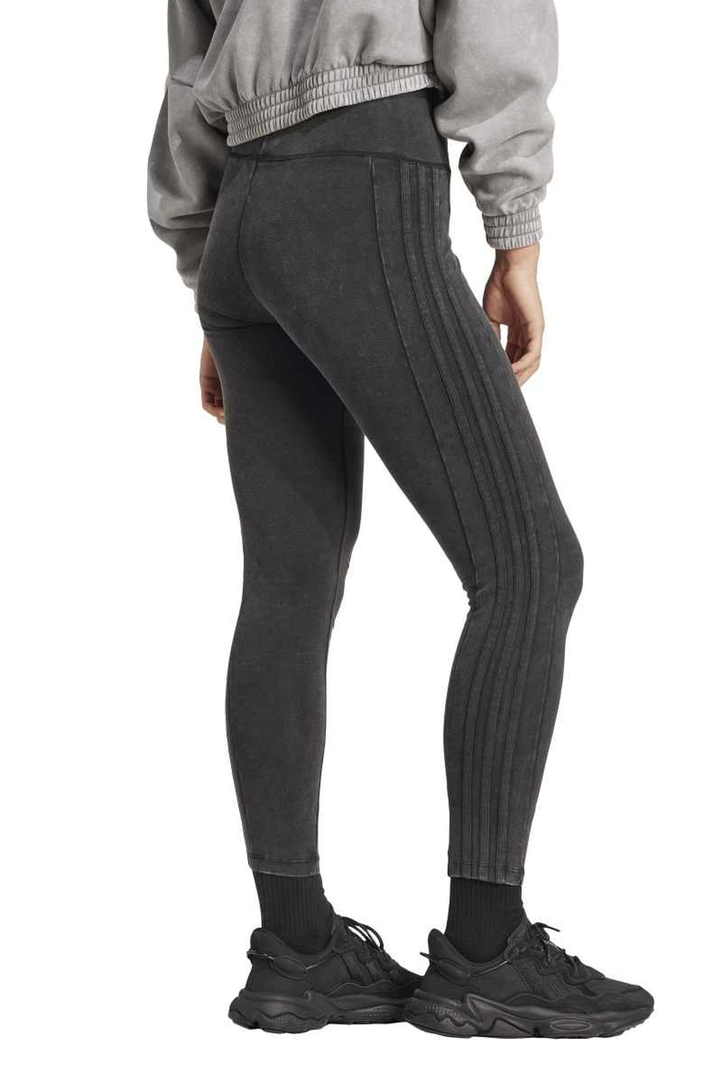 ORIGINALS WASHED THREE STRIPE LEGGINGS BLACK 2