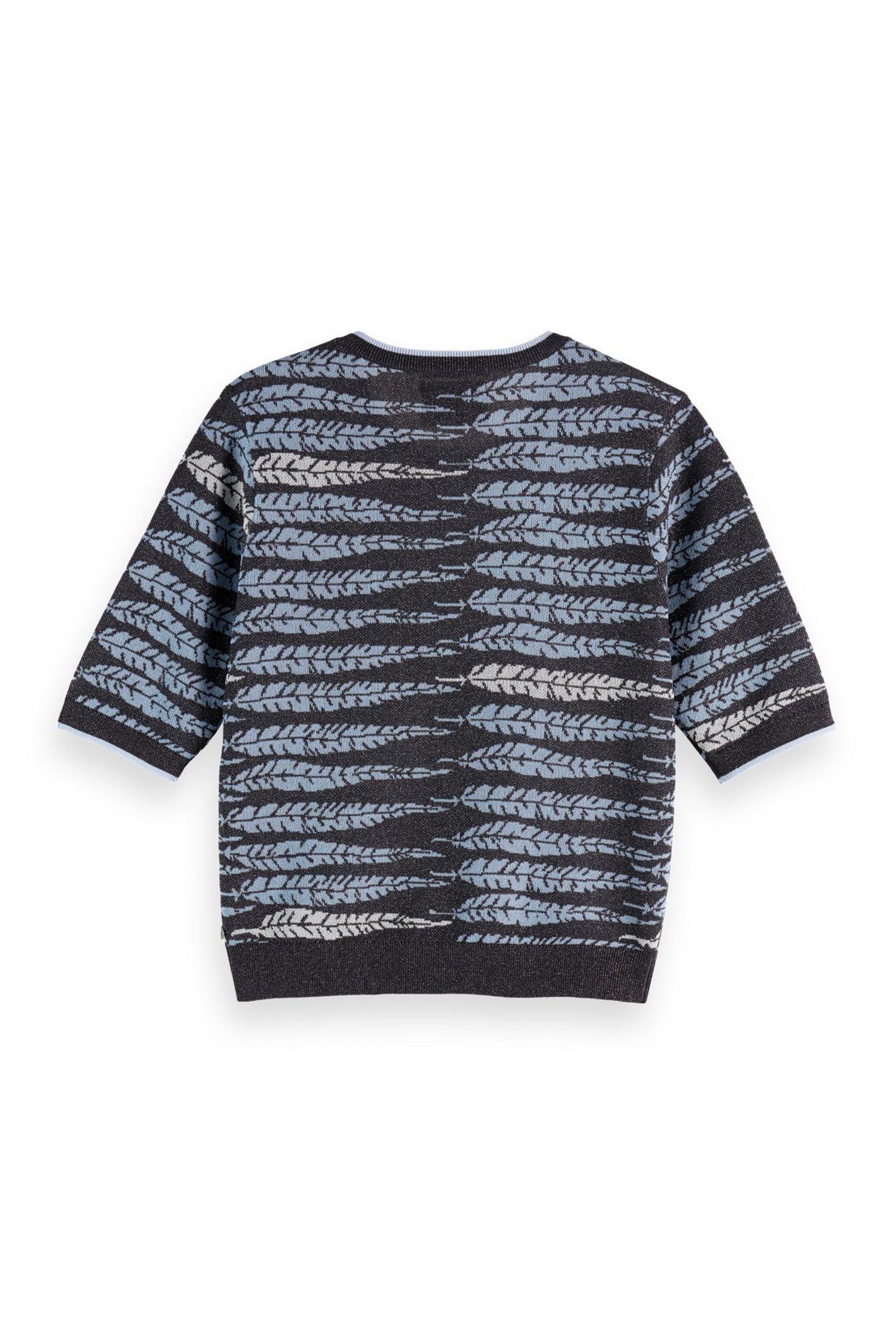 LUREX JACQUARD KNITTED TEE CHARCOAL ART 5