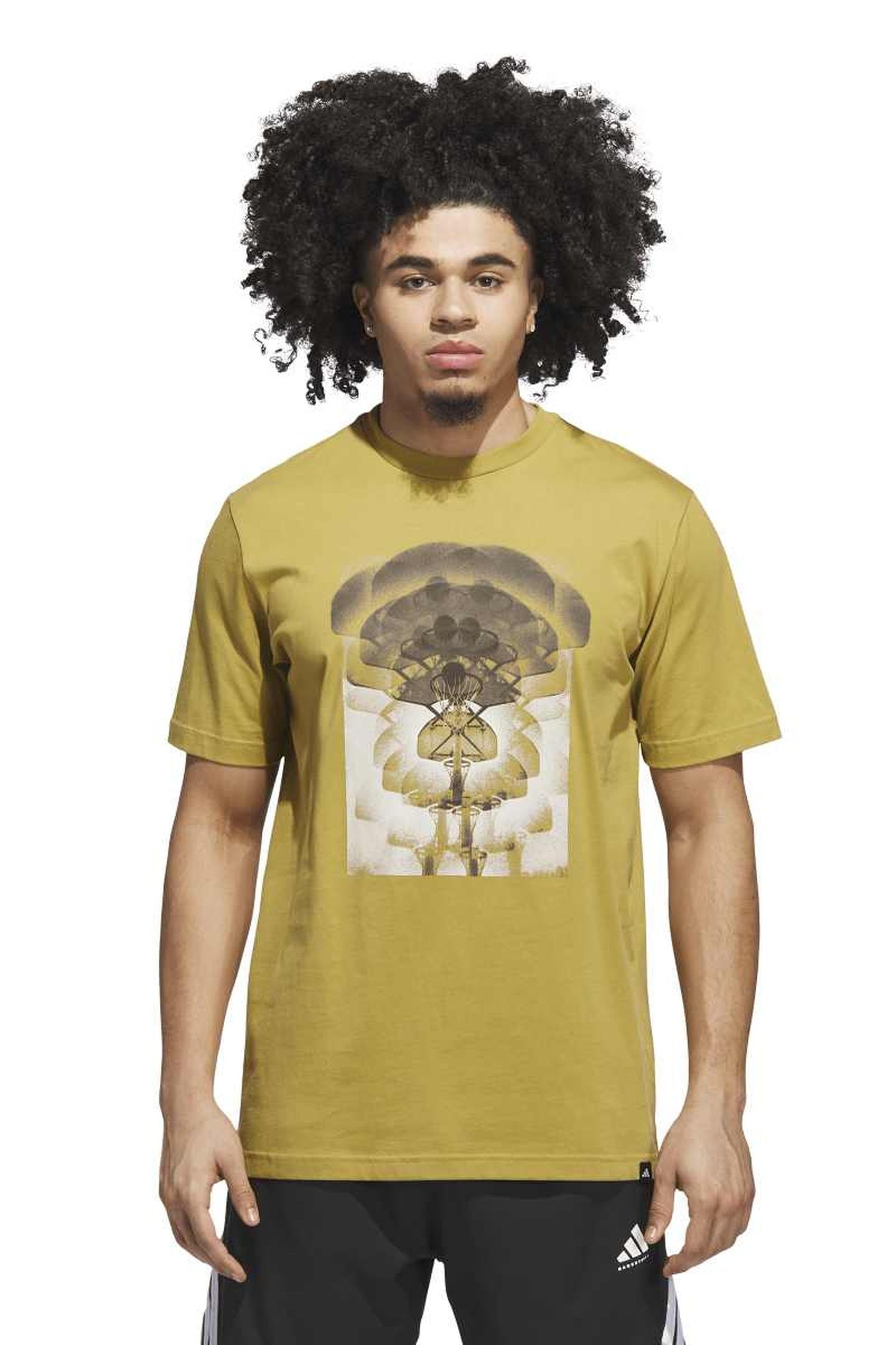 UNISEX PERFORMANCE KALEIDOSCOPE HOOP GRAPHIC T-SHIRT SAND GR 1