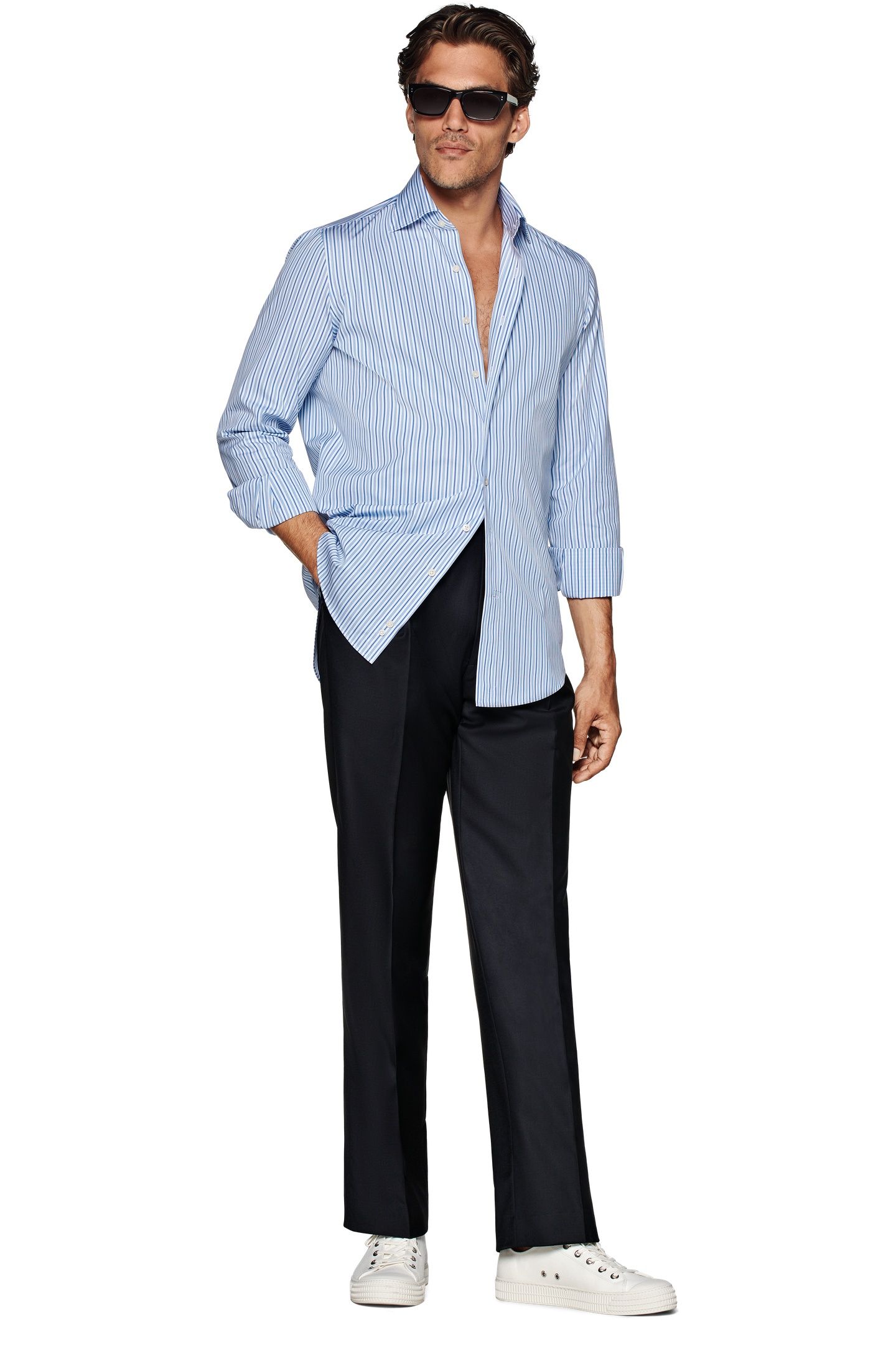 RETRO STRIPE MULTI COLOUR FORMAL SHIRTS BLUE 1