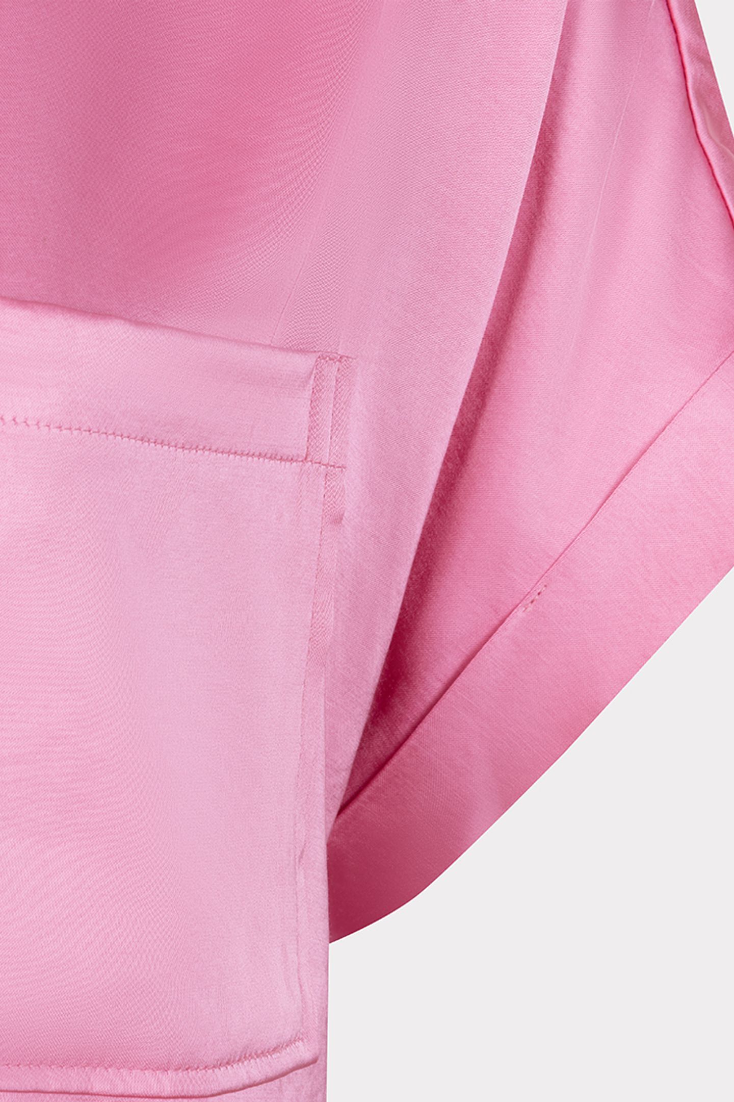 BLOUSE S/SLVE POCKET SATIN LOOK ROSE 7