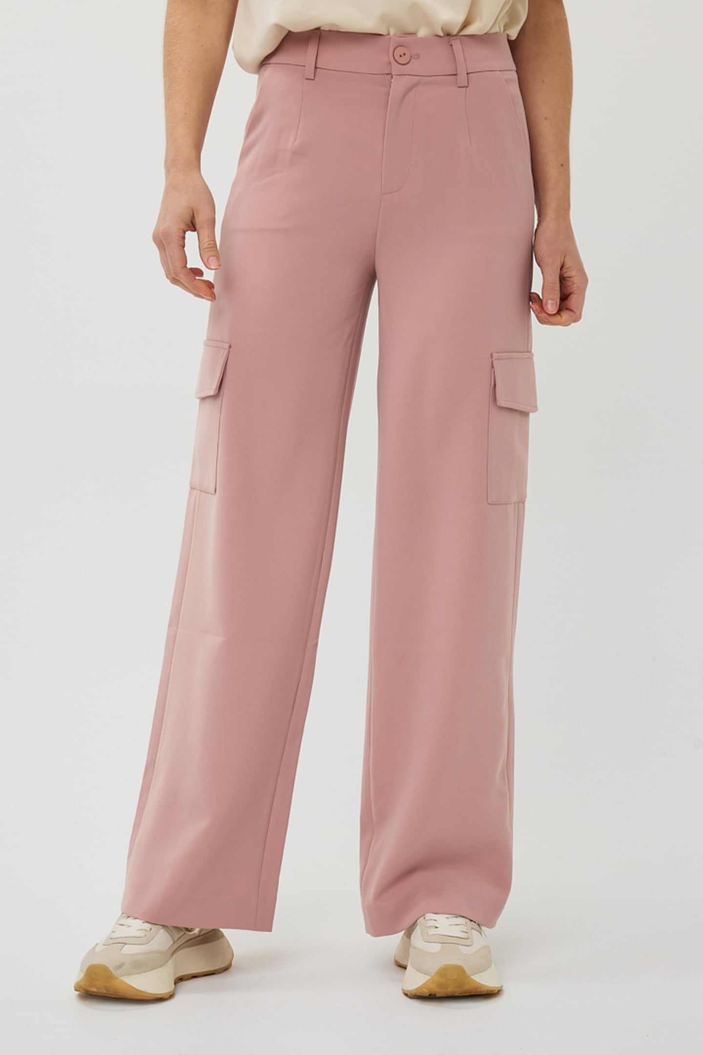 TROUSERS WIDE CARGO CITY CHALK PINK 1