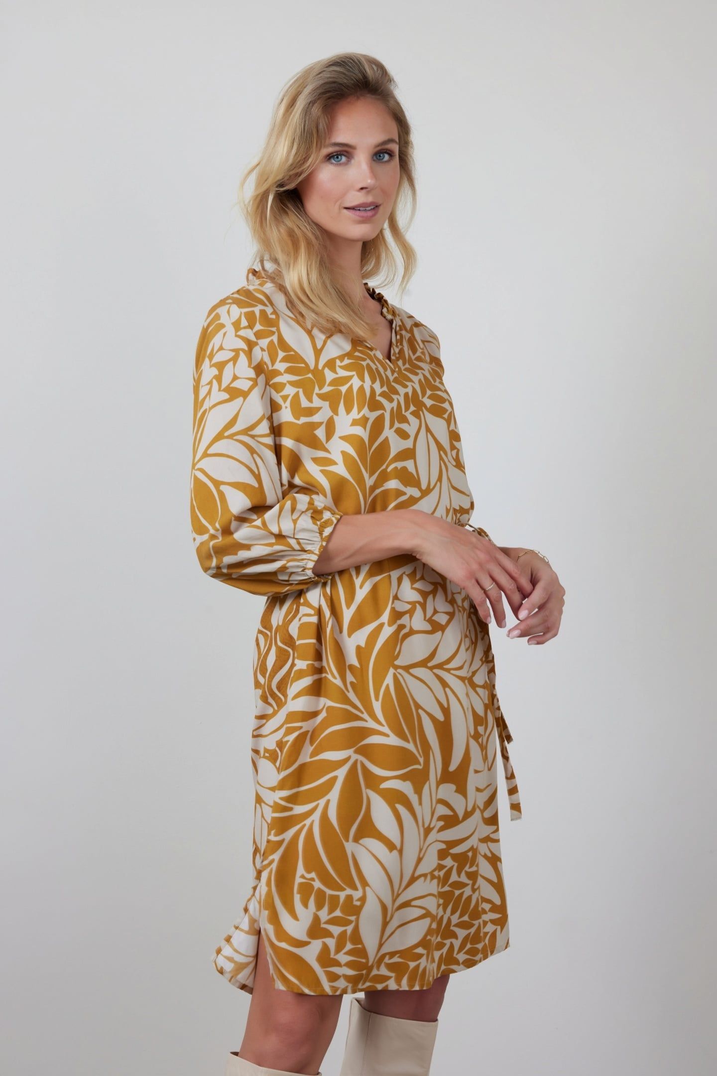 TUNIC ELVI BROWN WITH OASIS PRINT 1