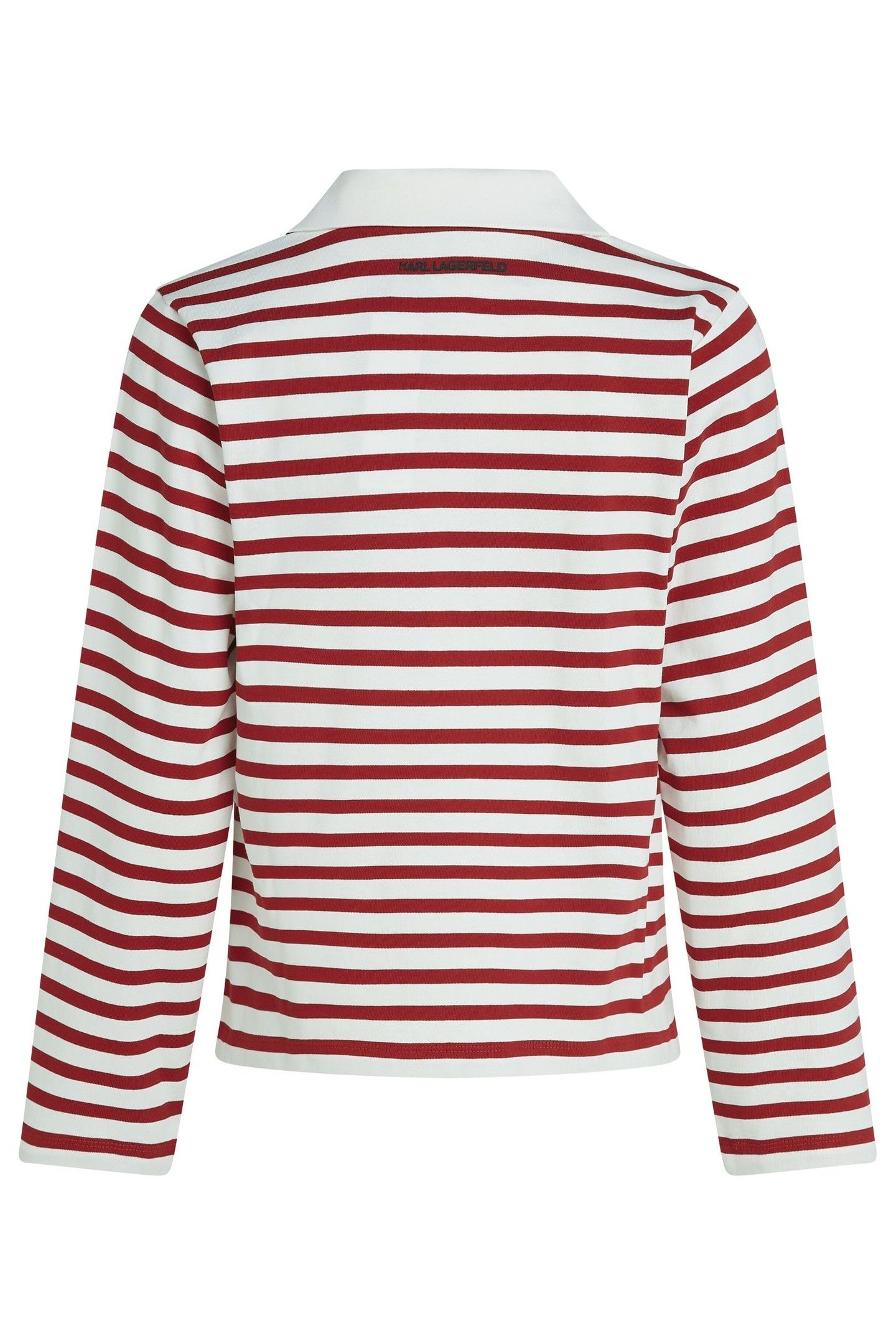 IKON SKETCH STRIPE LONGSLEEVE POLO SCARLET SAGE-CREAM 6