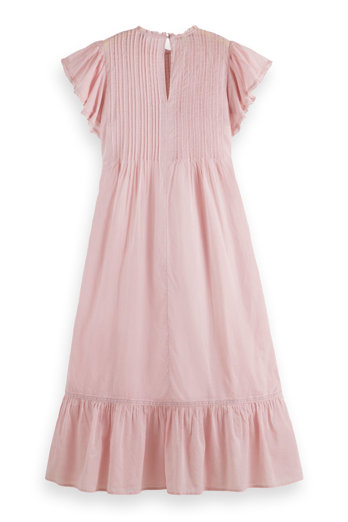 MAXI DRESS WITH PLEATED LACE DETAILS BURNISHED LILAC 4