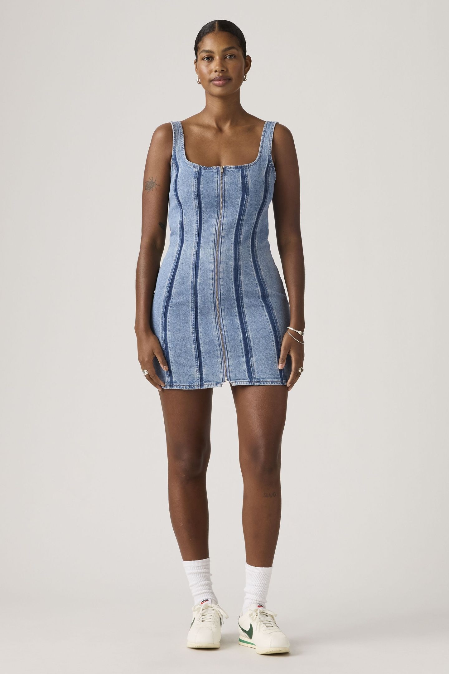 SEAMED ZIP DRESS 1