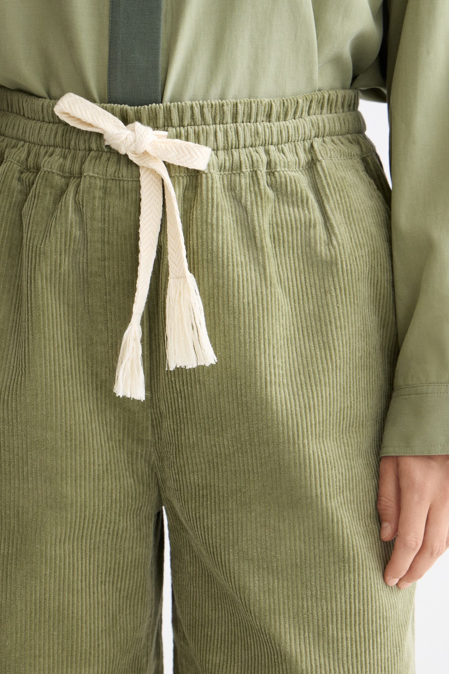 NOA HIGH-RISE WIDE-LEG PULL ON PANT OIL GREEN 4