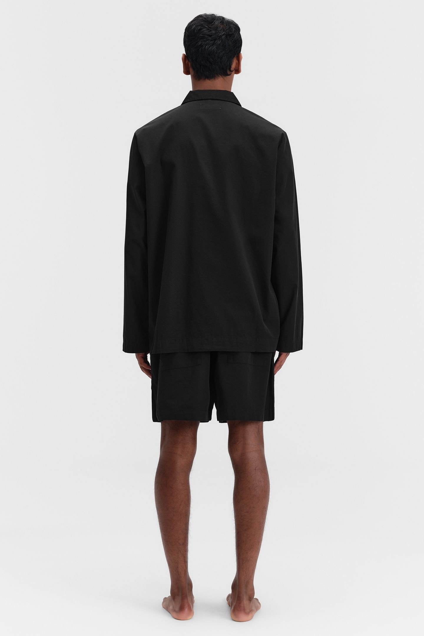 UNISEX POPLIN, PYJAMAS SHORTS ALL BLACK 3